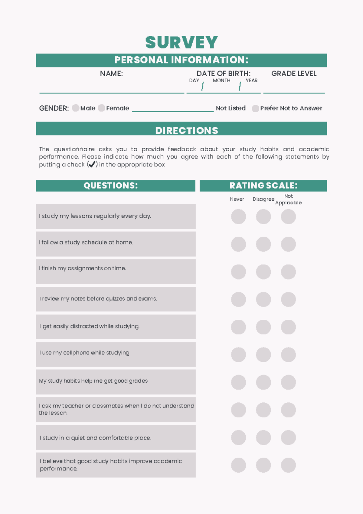 Survey on Study Habits and Academic Performance 2026 - Studocu