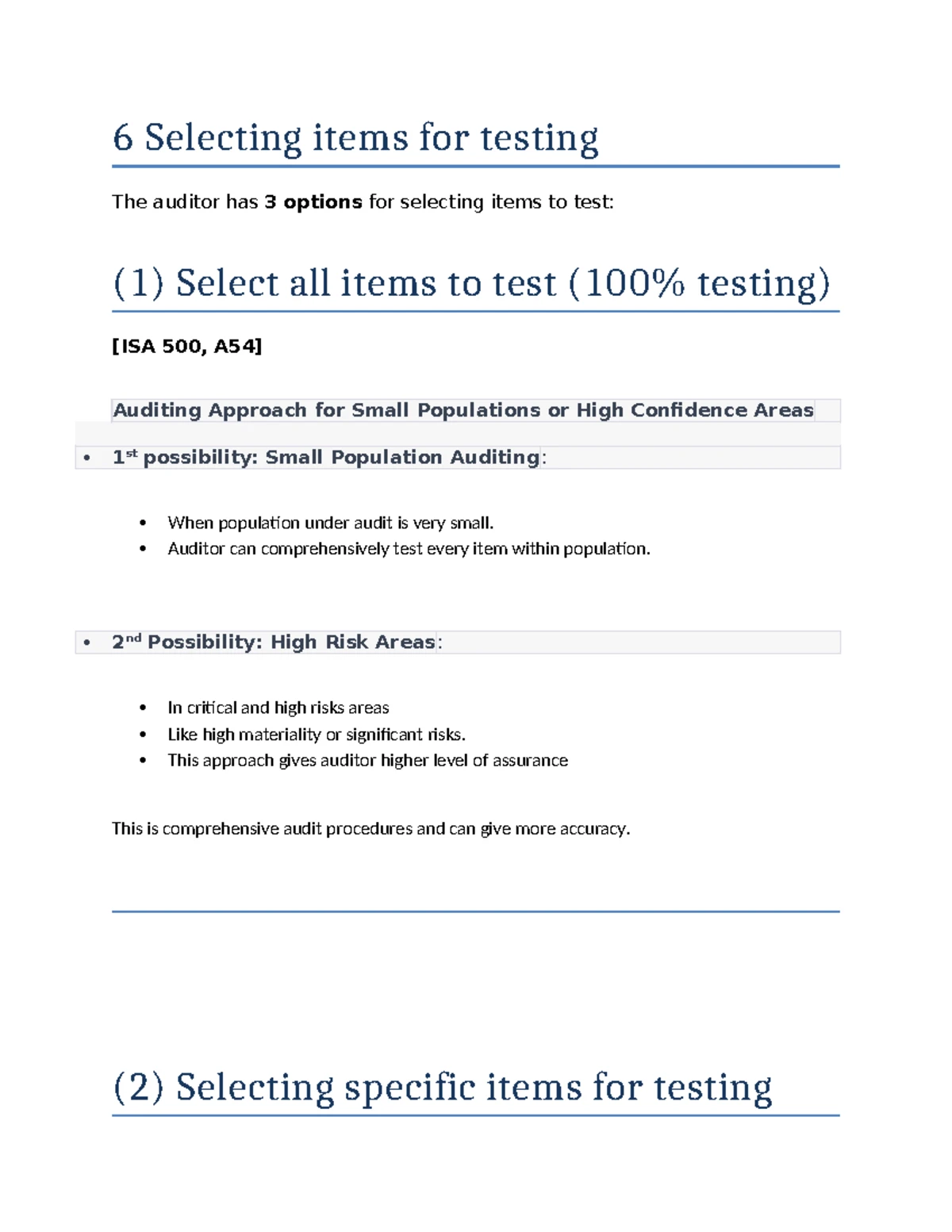 Types of Audit Procedures: A Detailed Overview for 500, A14 - Studocu