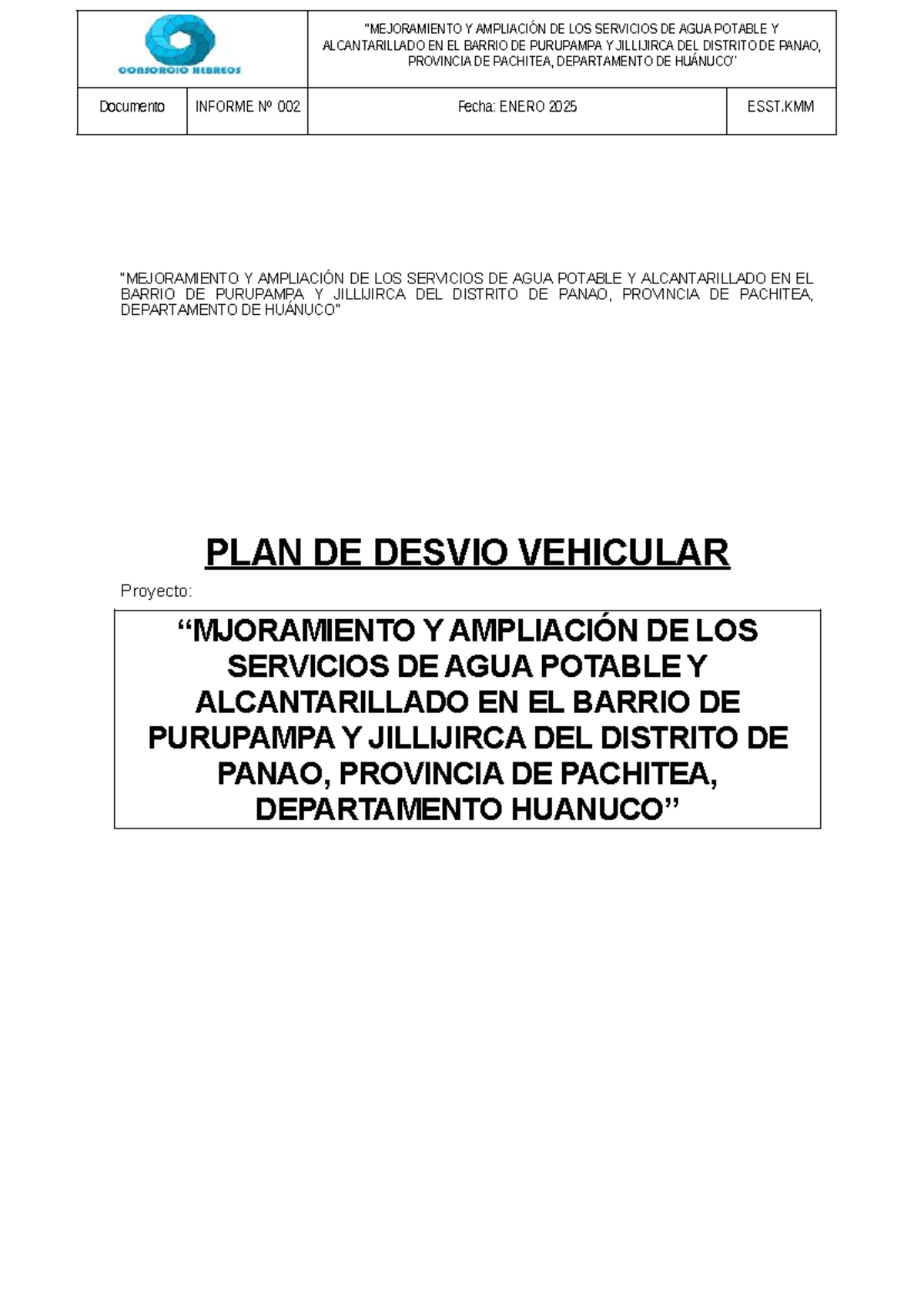 PLAN DE DESVÍO VEHICULAR 2025 EN PURUPAMPA Y JILLIJIRCA - Document Preview