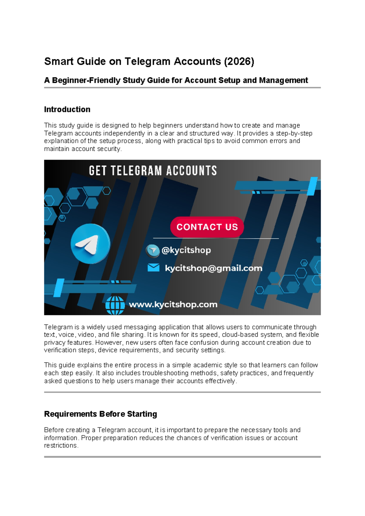 Telegram Account Setup & Management Guide (2026) - Studocu
