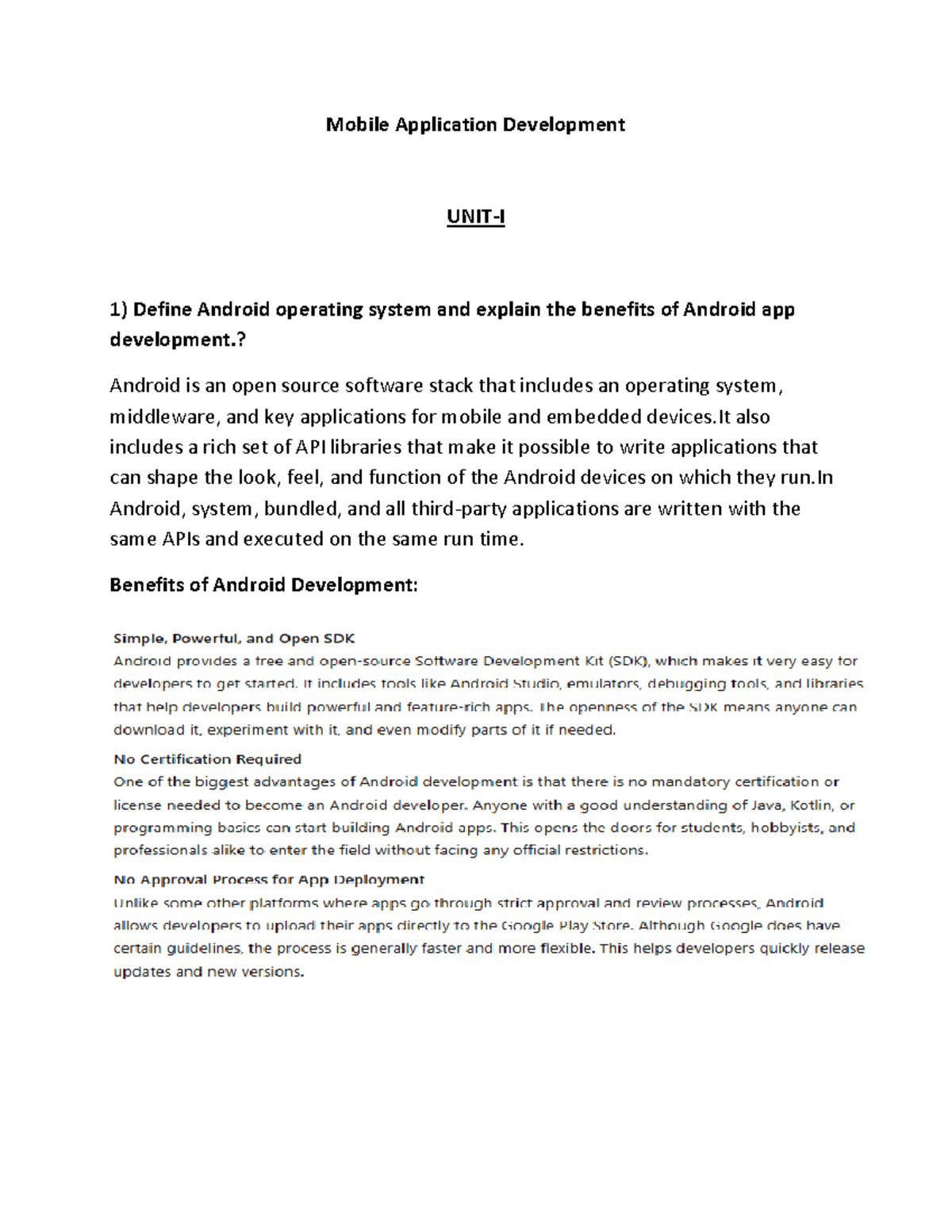 MD-101: Assignment-1 - Essential Notes on Android App Development - Studocu