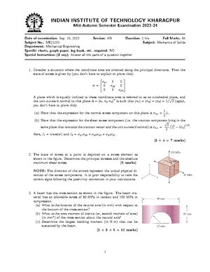 Ts6 - Combined loading practice problems - Tutorial Sheet 6 ...