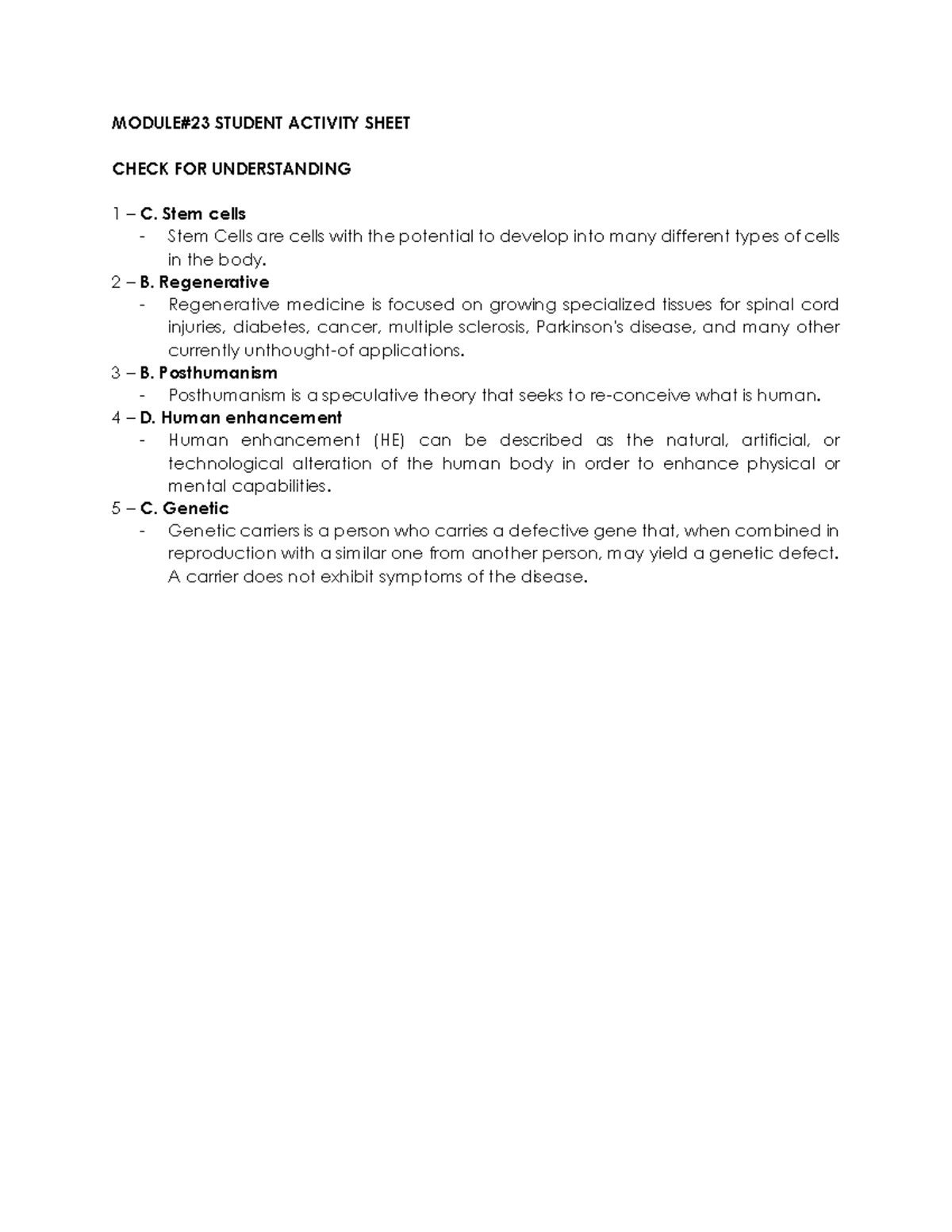 Module 23: Understanding Stem Cells & Regenerative Medicine Concepts ...