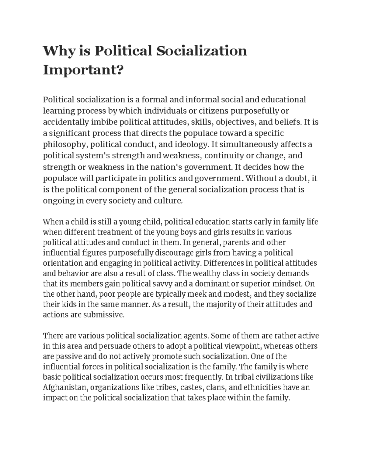 Why is Political Socialization Important - Why is Political ...