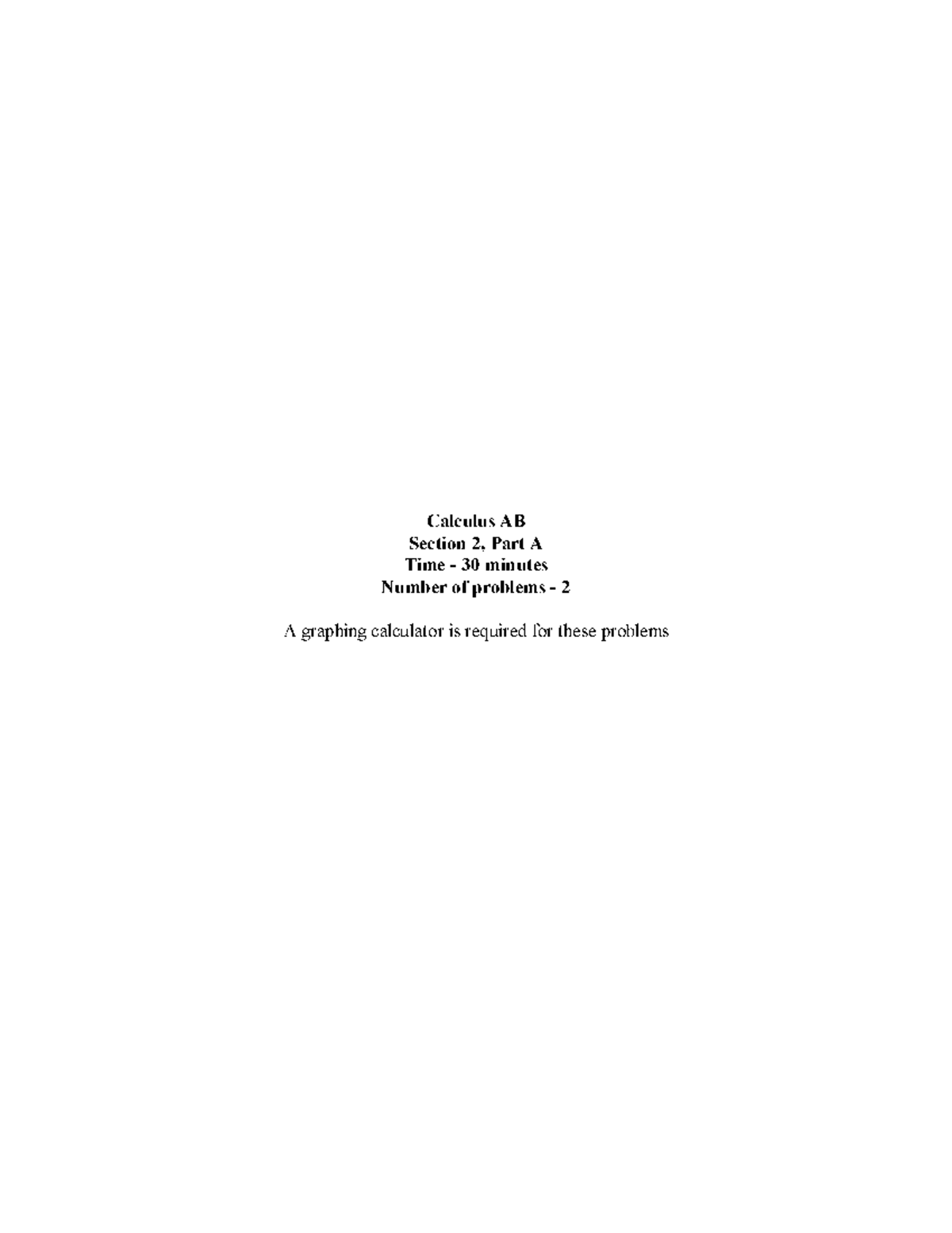 AP Calculus AB Practice Exam and Answers-pages-2 - Calculus AB Time ...