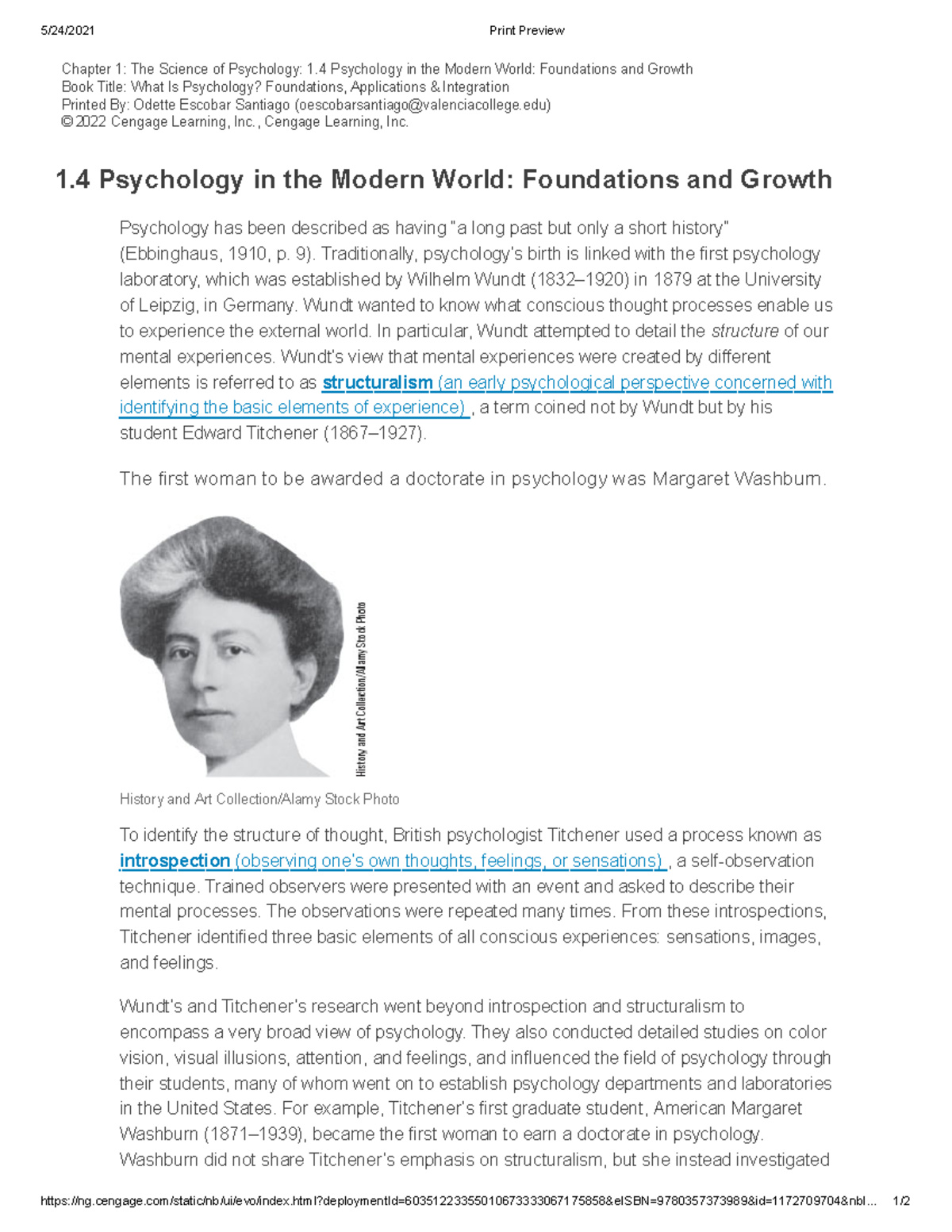 PSY101: Chapter 1 - Psychology in the Modern World: Foundations ...