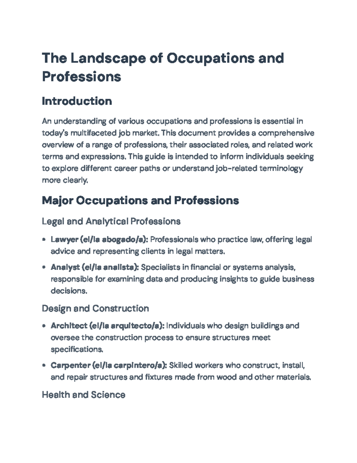 Understanding Occupations and Professions: A Comprehensive Guide - The ...