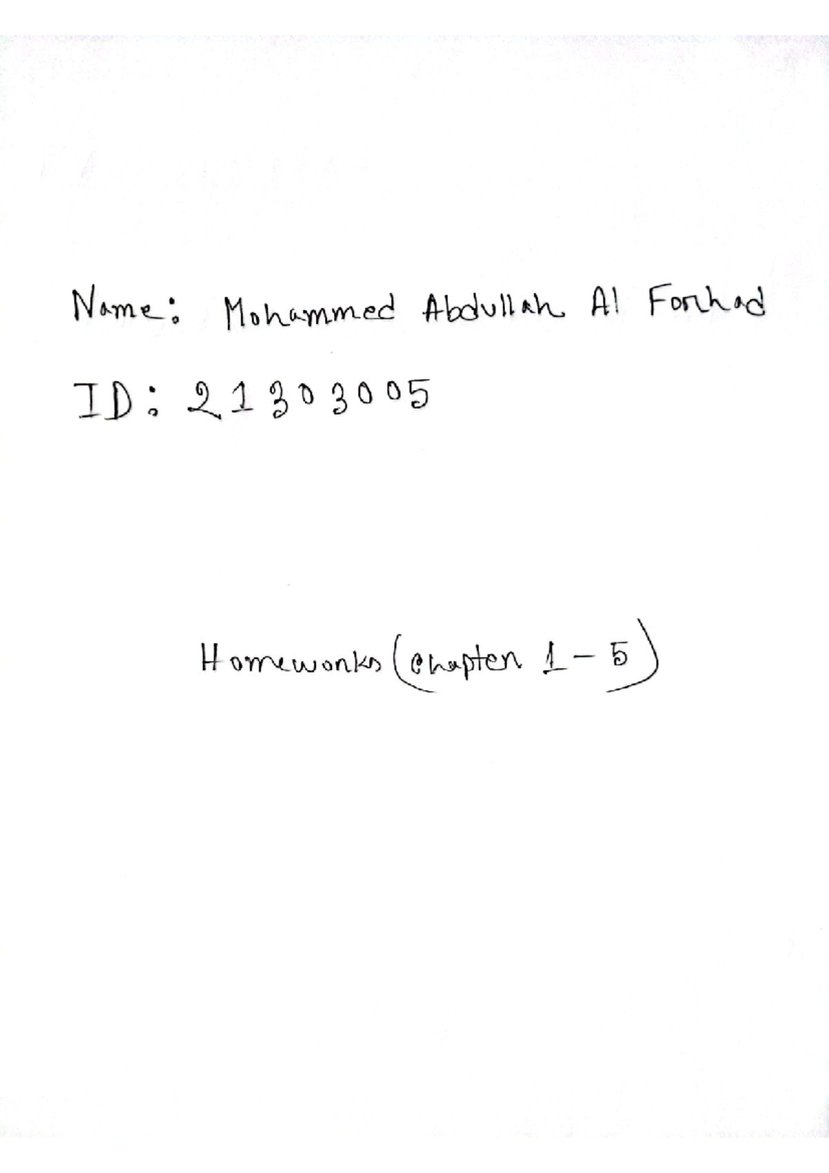 ID - 21303005 ( Abdullah Al Forhad) - Name: Mohammed Abdullah Al Forhad ...