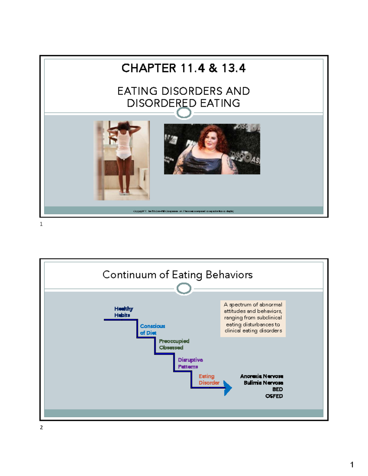 Chapter 11.4 & 13.4: Eating Disorders Overview - Studocu