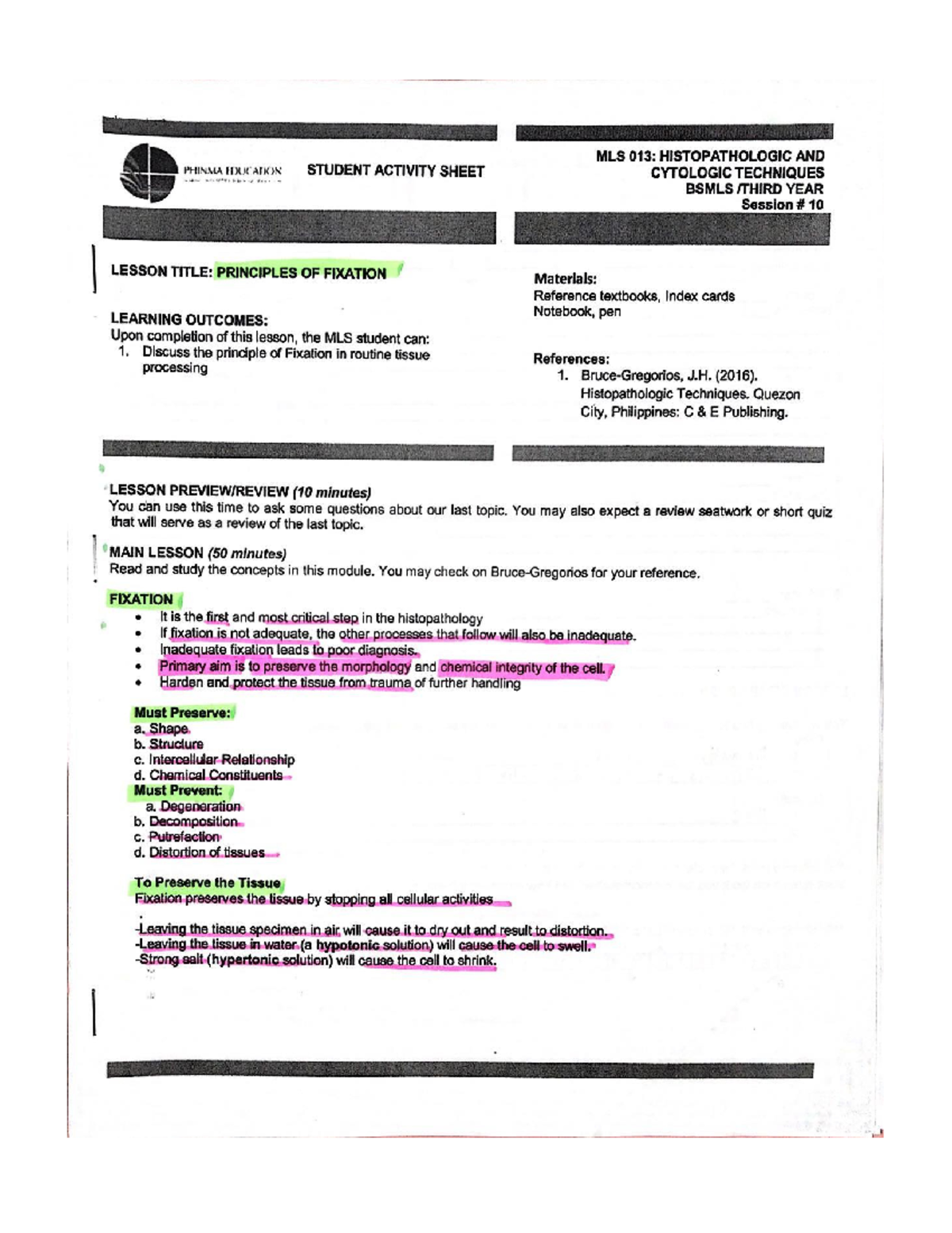 MLS 060- SAS 10 - This is an MLS 024 reviewer with answers already ...