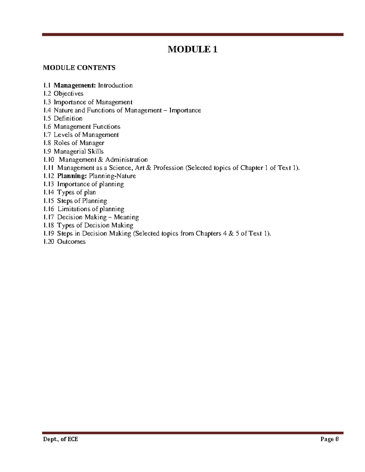 BEC501 Module 1: Introduction to Management Concepts and Functions ...