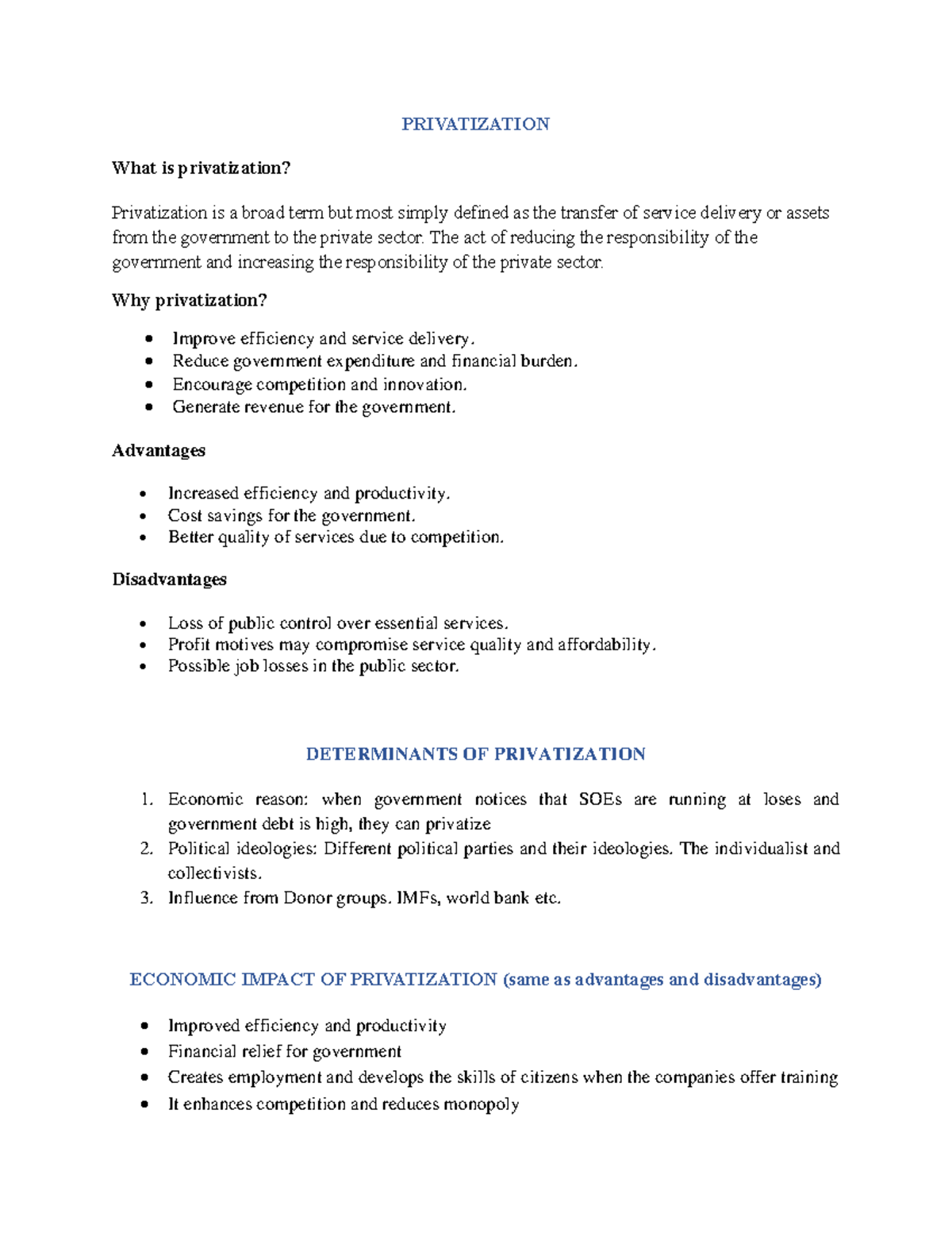 Privatization in Public Administration: Key Points and Implications ...