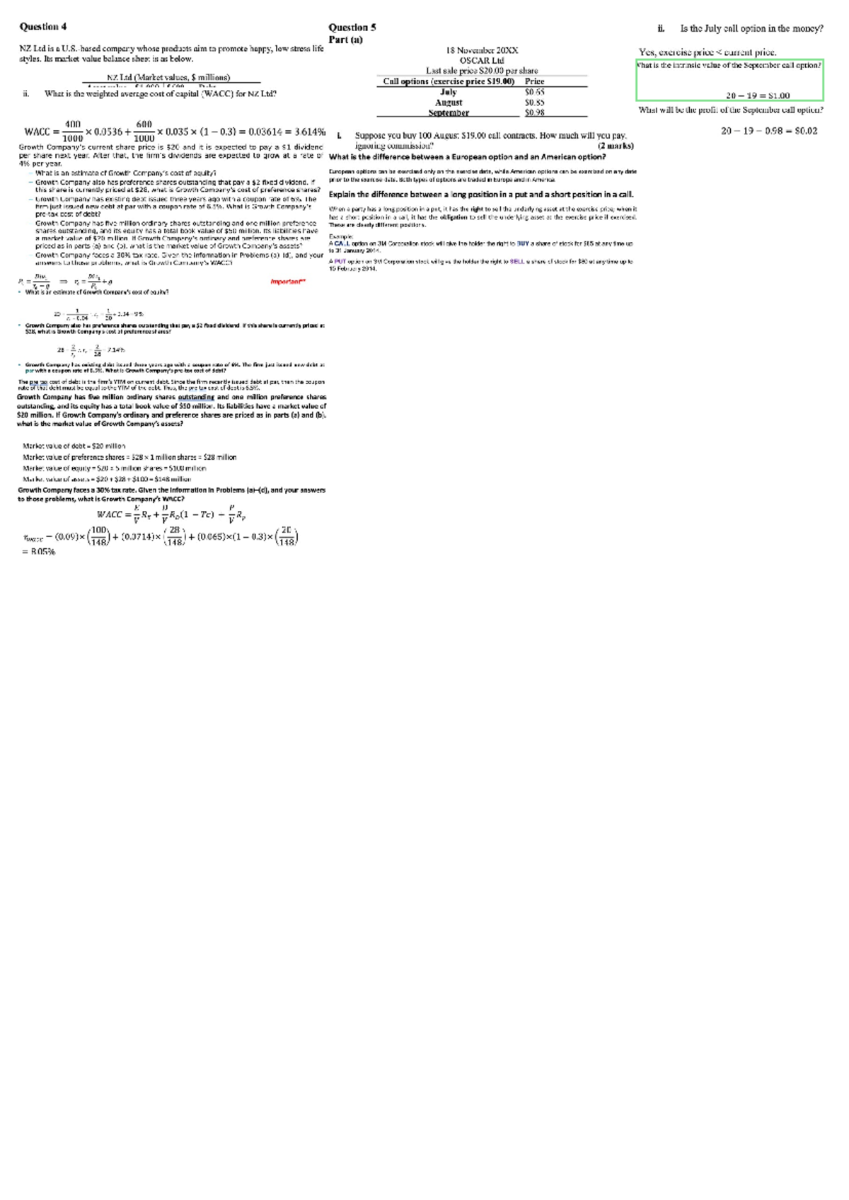 Financial Analysis Notes: Exam Prep for Finance 101 - Studocu