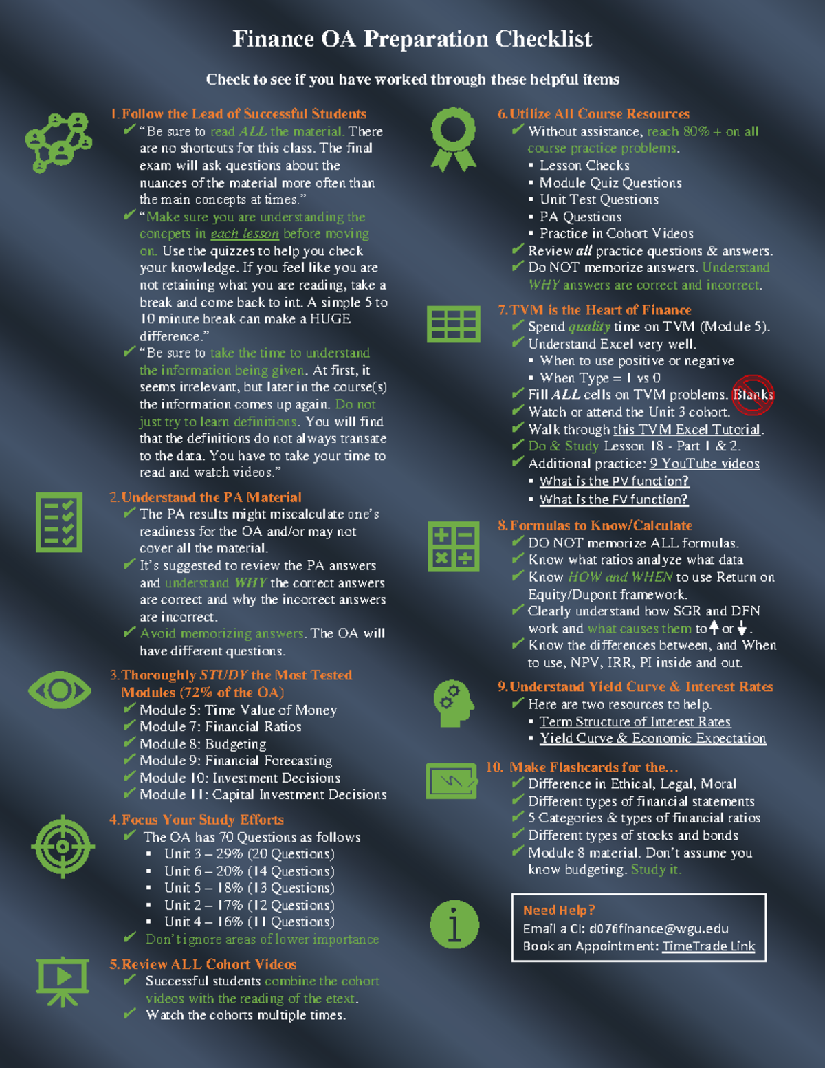Finance OA Prep Checklist: Key Strategies for Success (D076) - Studocu