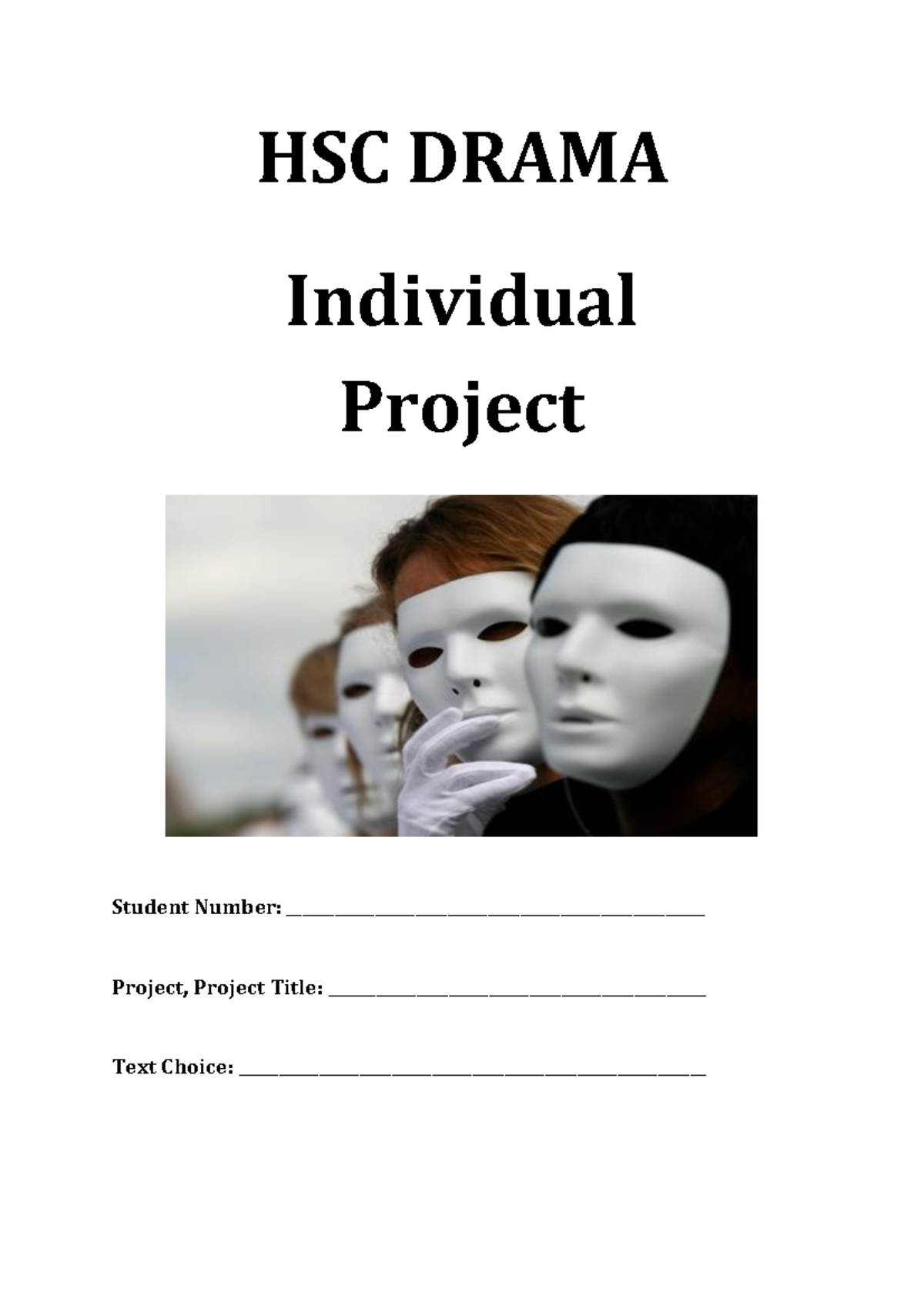 HSC DRAMA Individual Project Checklist and Guidelines - Studocu