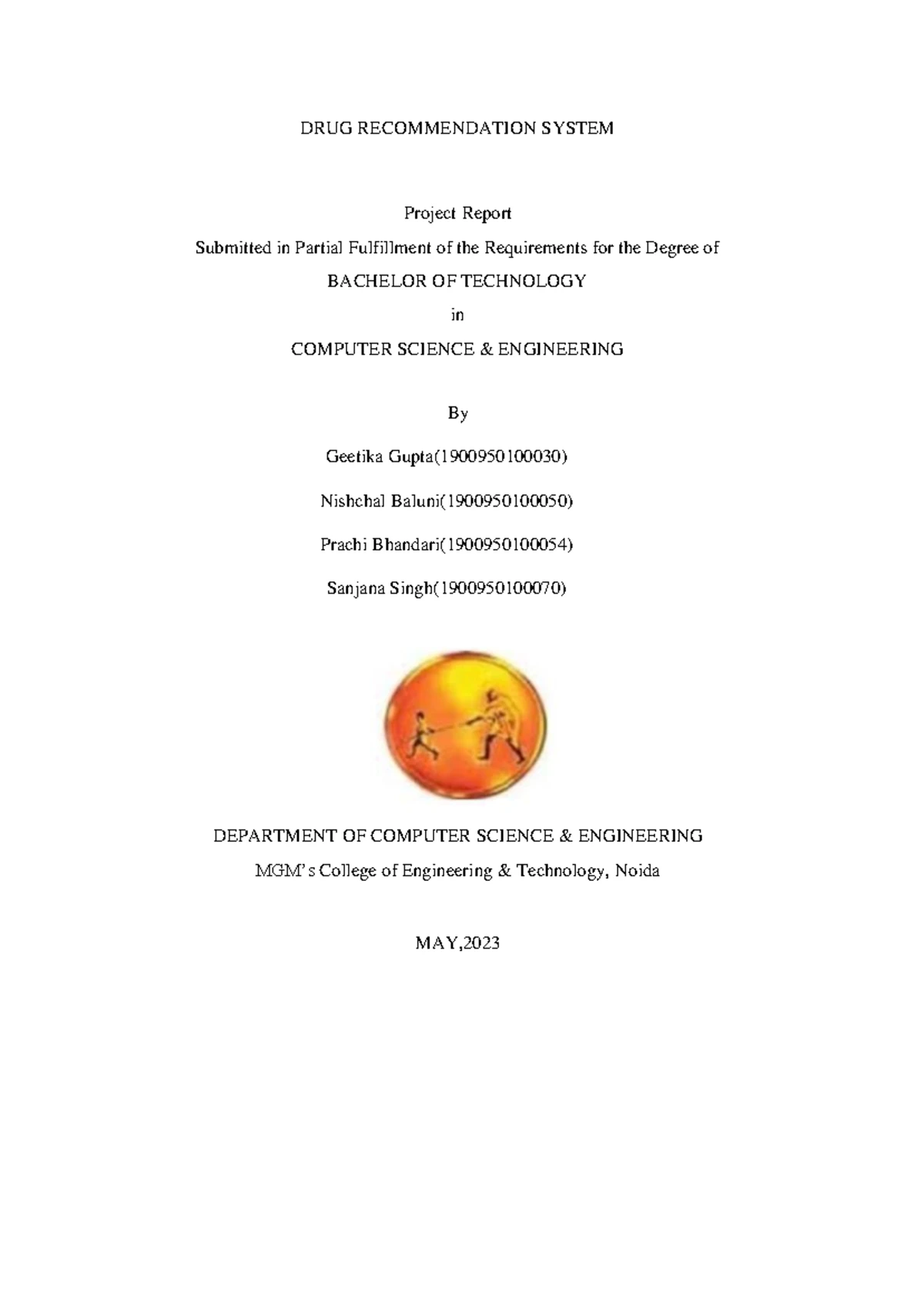 Final Report FOR 3RD YEAR Project - 1 ####### DEPARTMENT OF COMPUTER ...