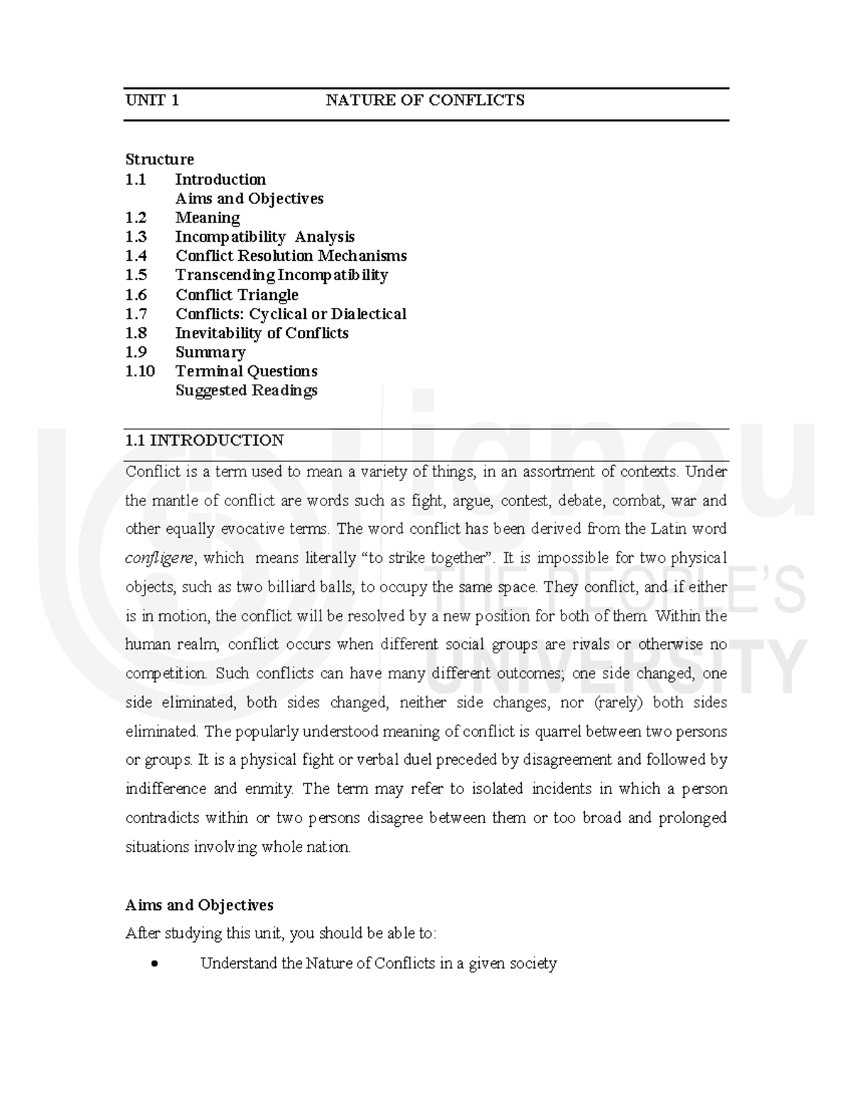 Block-1 - Understanding Security - UNIT 1 NATURE OF CONFLICTS Structure ...