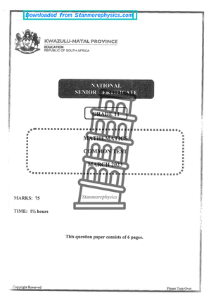 Httpsstanmorephysics - MATHEMATICS P PAST PAPER QUESTIONS ORGANISED BY ...