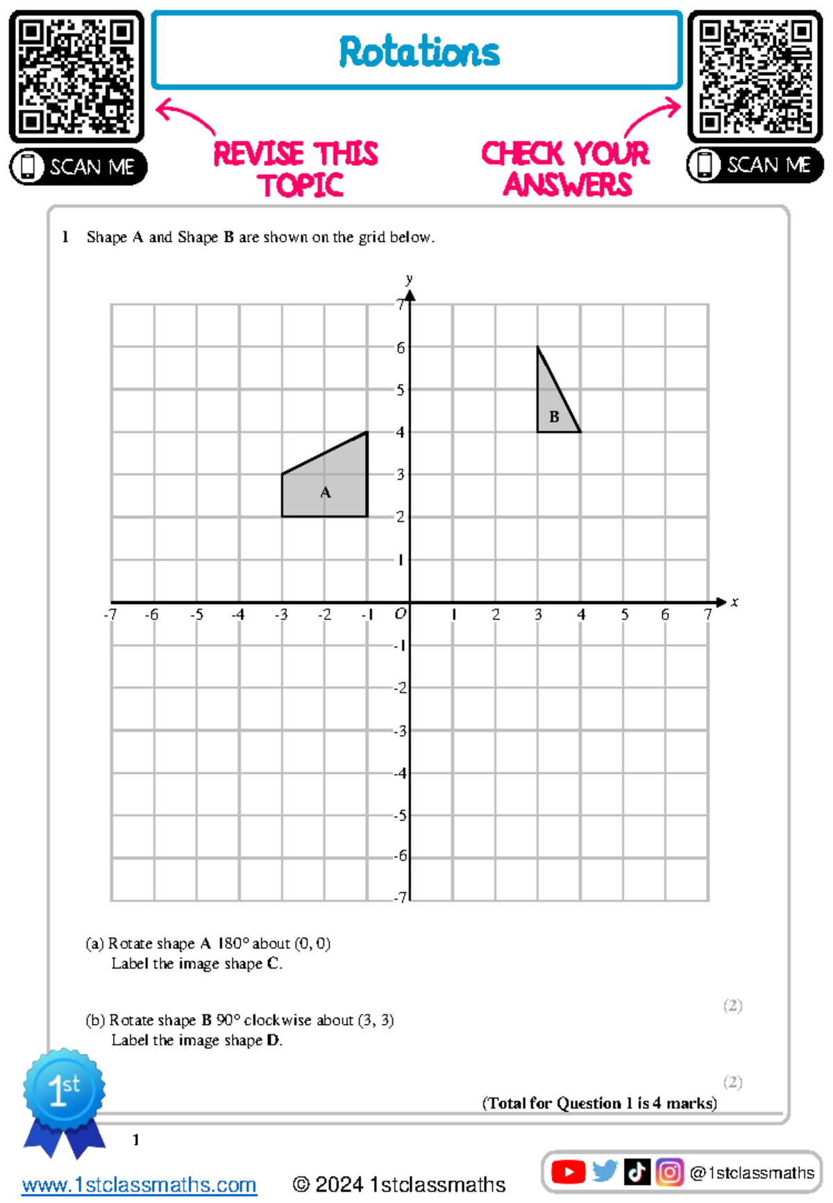 Rotations 1stClassMaths - Edexcel Notes and Solutions - Studocu