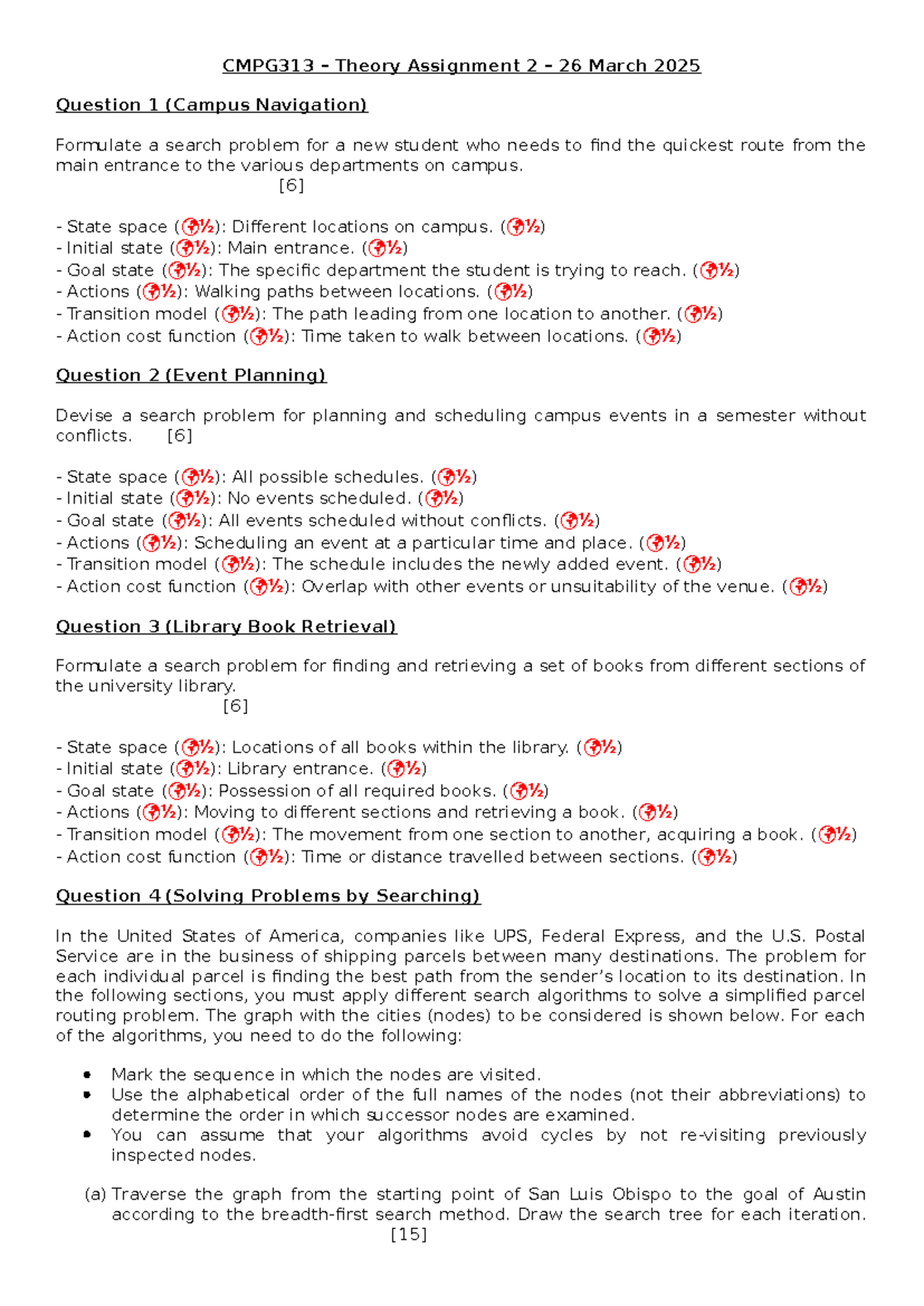 CMPG313 Theory Assignment 2 Memo: Search Problems & Solutions - Studocu