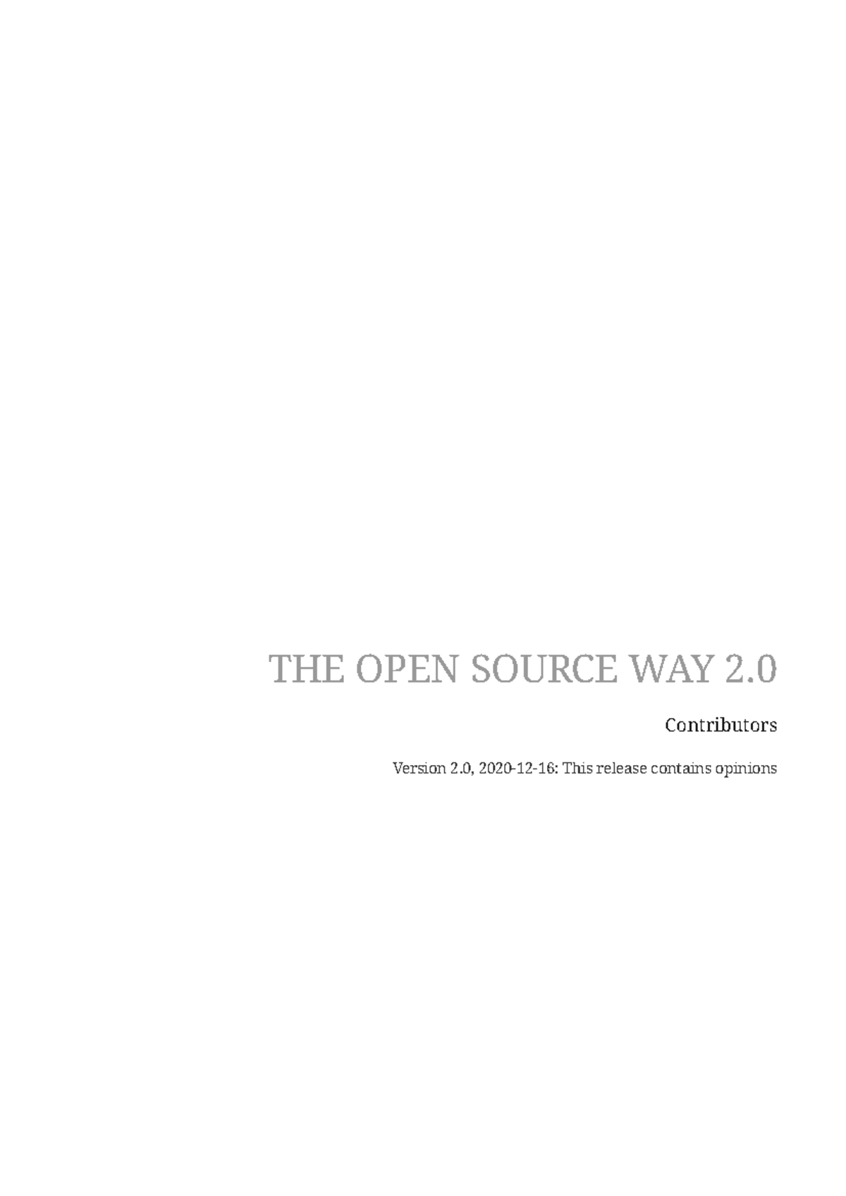 The Open Source Way 2.0: A Comprehensive Guide for Contributors - Studocu
