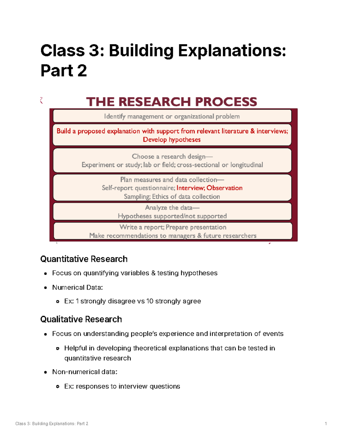 Class 3: Building Explanations - Quantitative & Qualitative Research ...