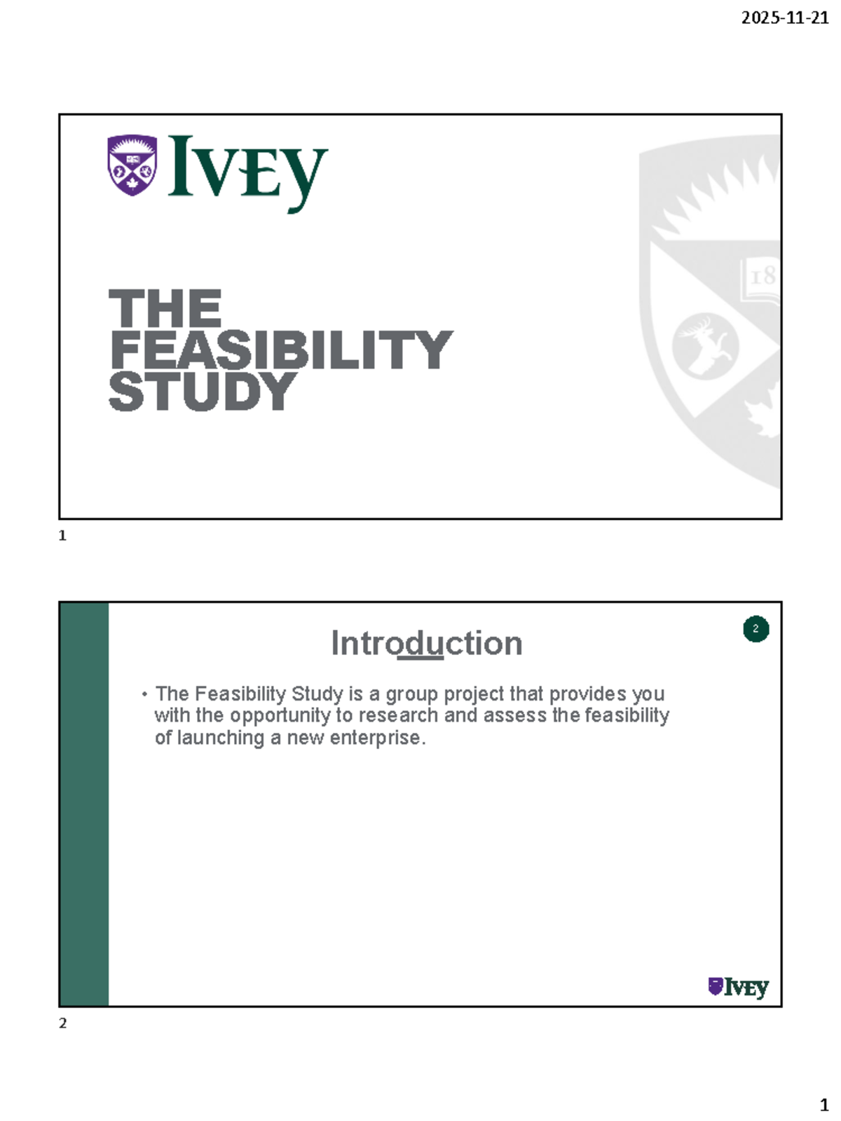 BUS 2257 Feasibility Study Project Guidelines and Analysis - Studocu
