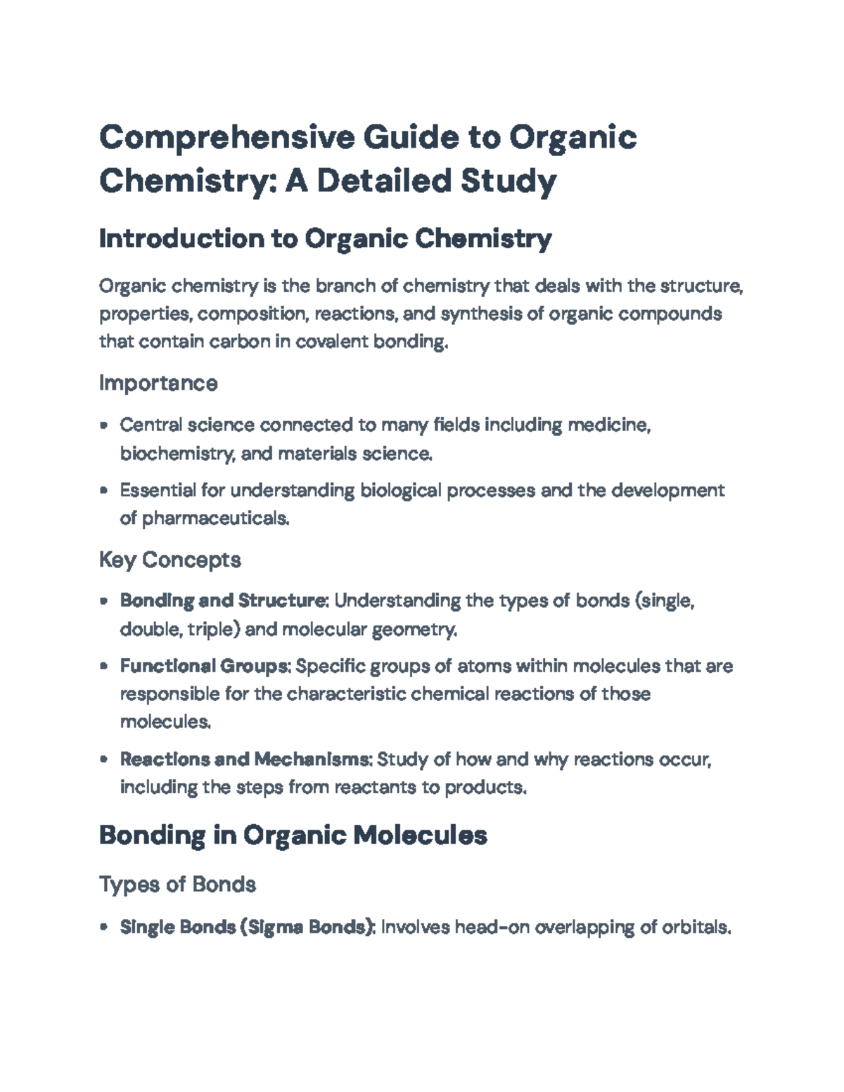 Comprehensive Guide to Organic Chemistry: Key Concepts and Techniques ...