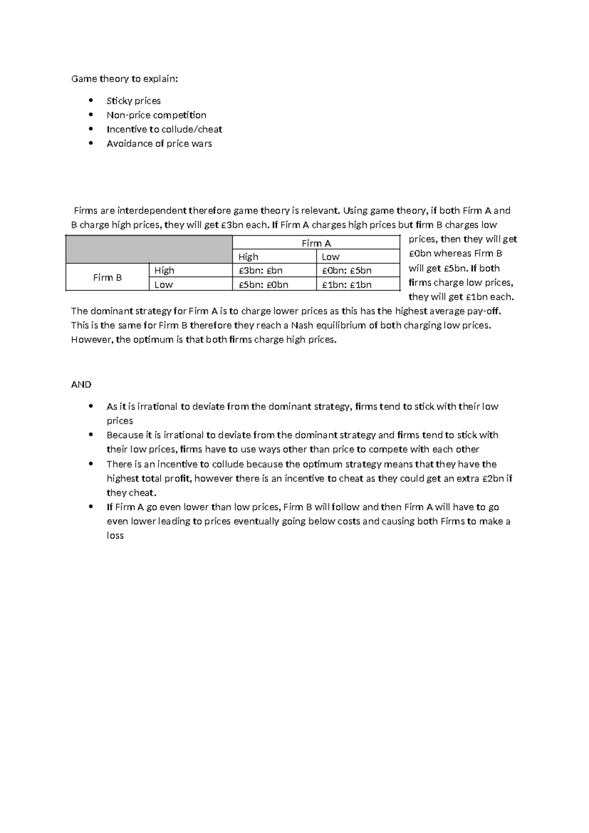 Game Theory Insights: Price Strategies & Firm Interdependence Analysis ...