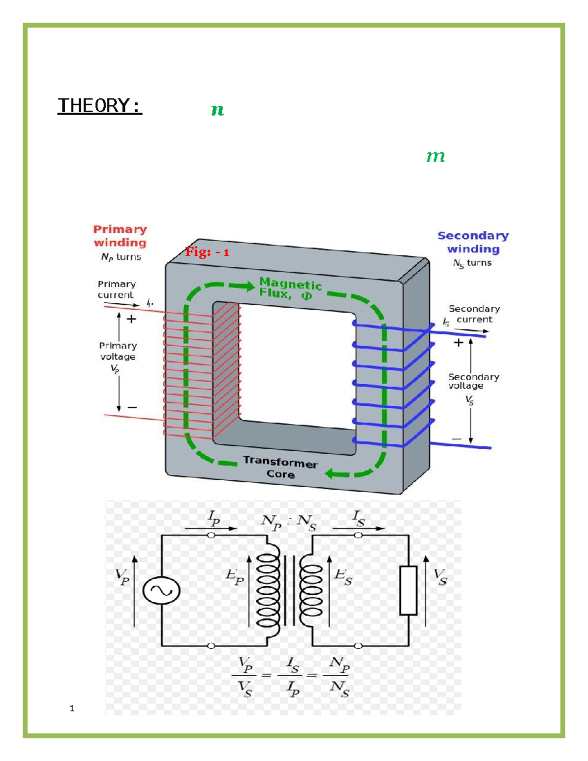 Xii-investigatory-physics-project transformer - n m ####### Fig: - 1 ...