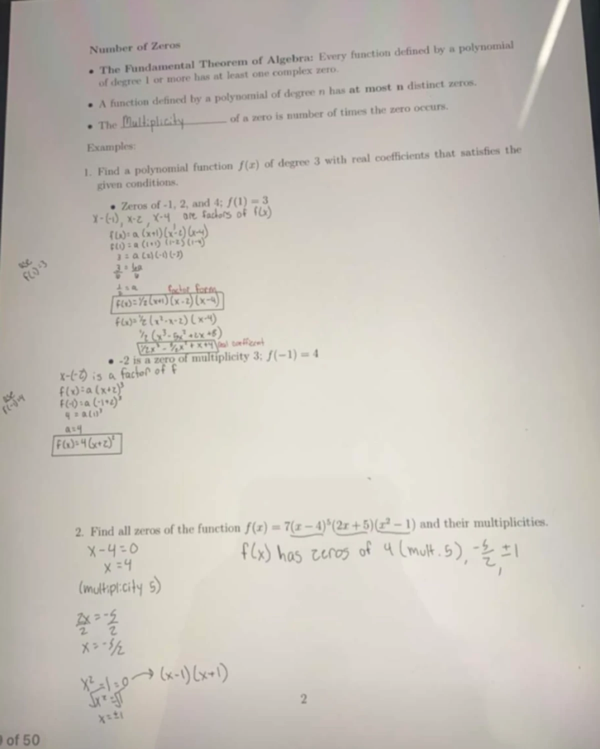 Math 113 part 12 - Notes for math 113 - Examples: If r varies directly ...