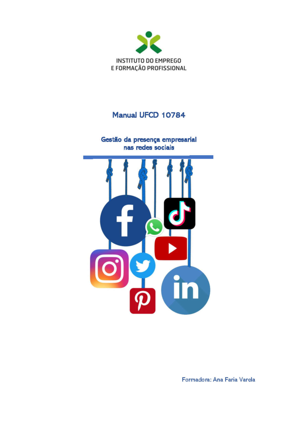 Manual UFCD 10784: Gestão da Presença Empresarial nas Redes Sociais - Document Preview