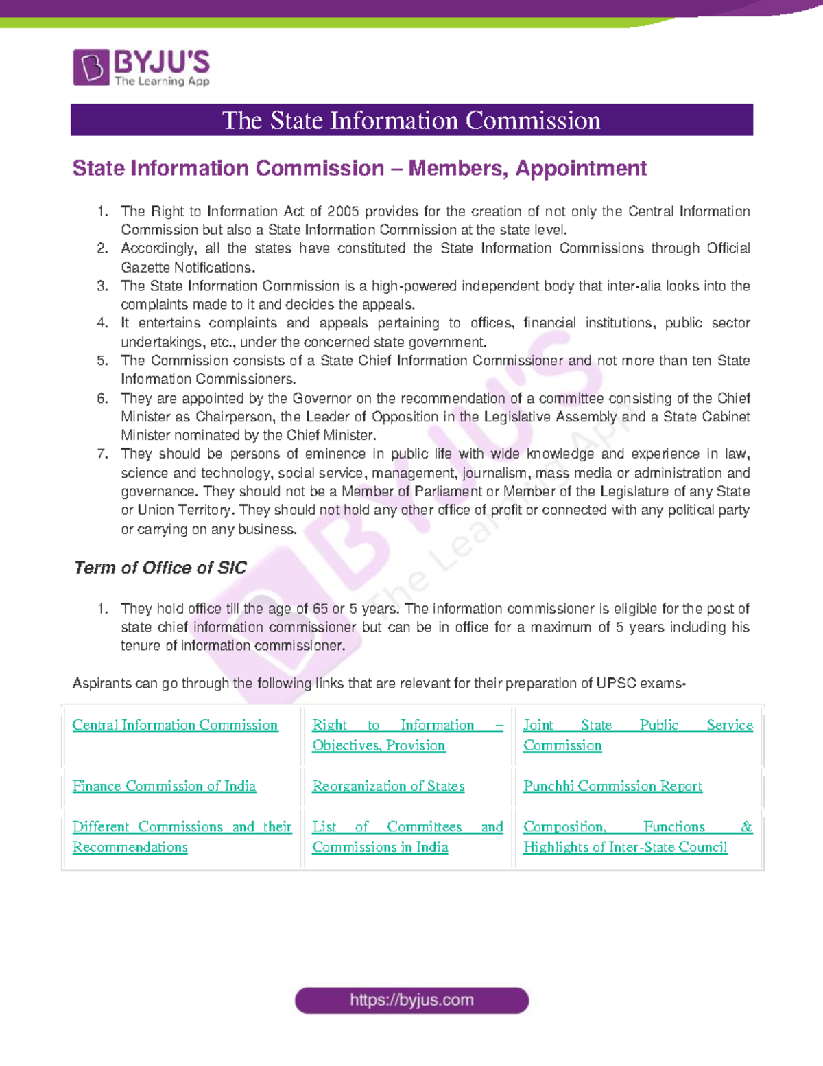 State Information Commission: Structure, Powers & Functions - Studocu