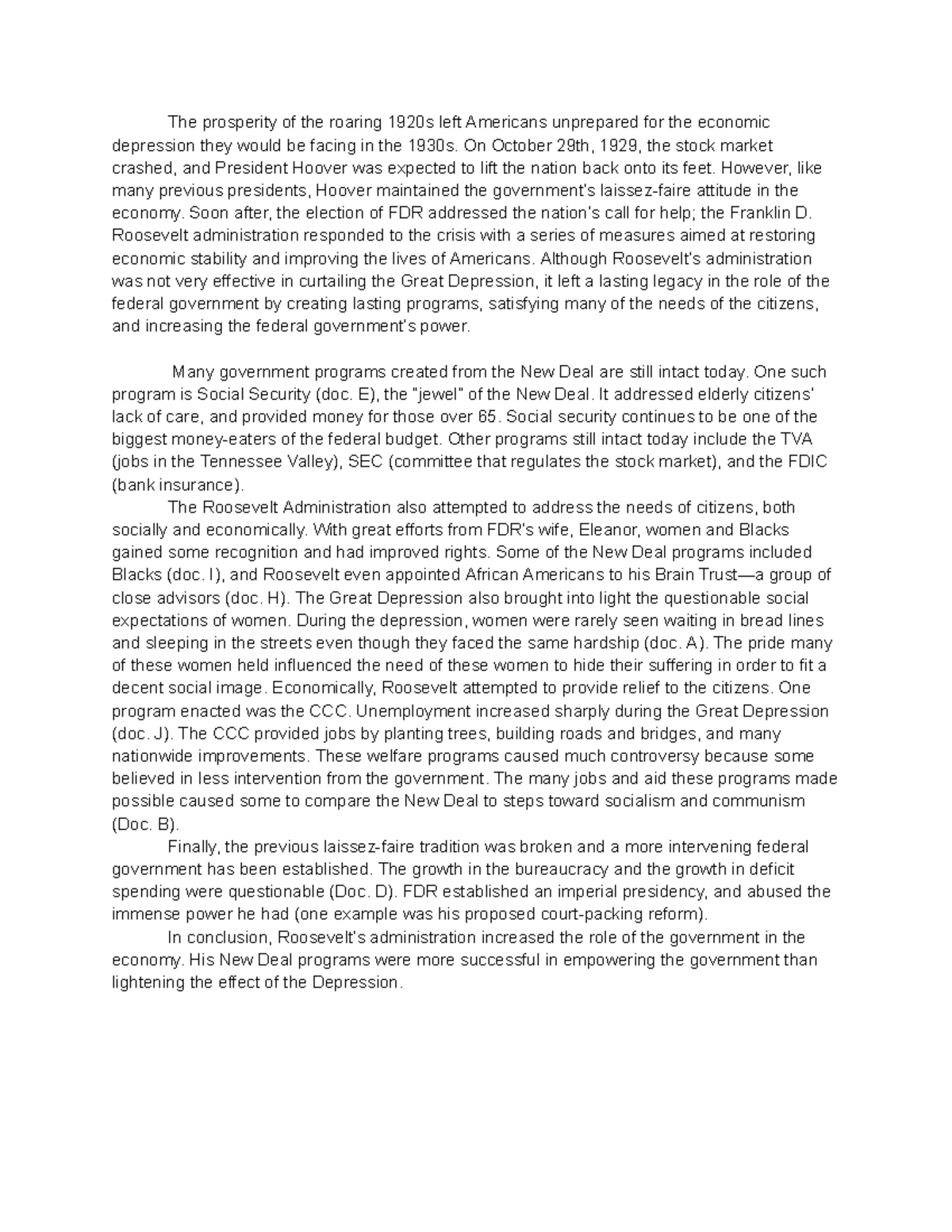 AP GOV - The Impact of FDR's New Deal on Federal Government Roles - Studocu