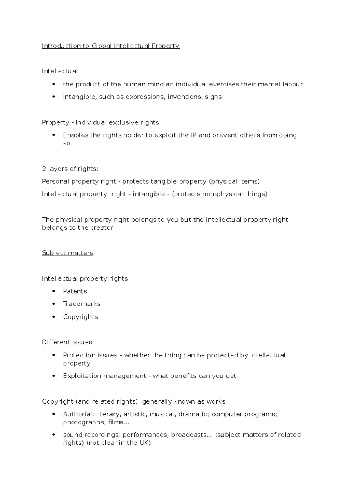 IP Introduction Notes: Understanding Global Intellectual Property ...