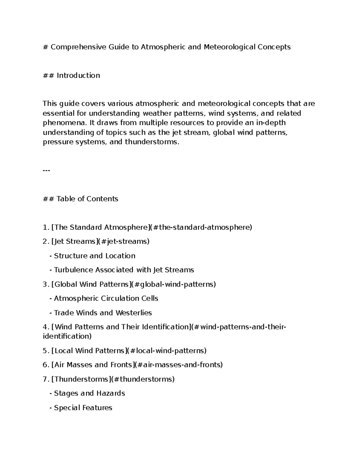 Comprehensive Study of Meteorology Concepts (ATMO 101) - Studocu