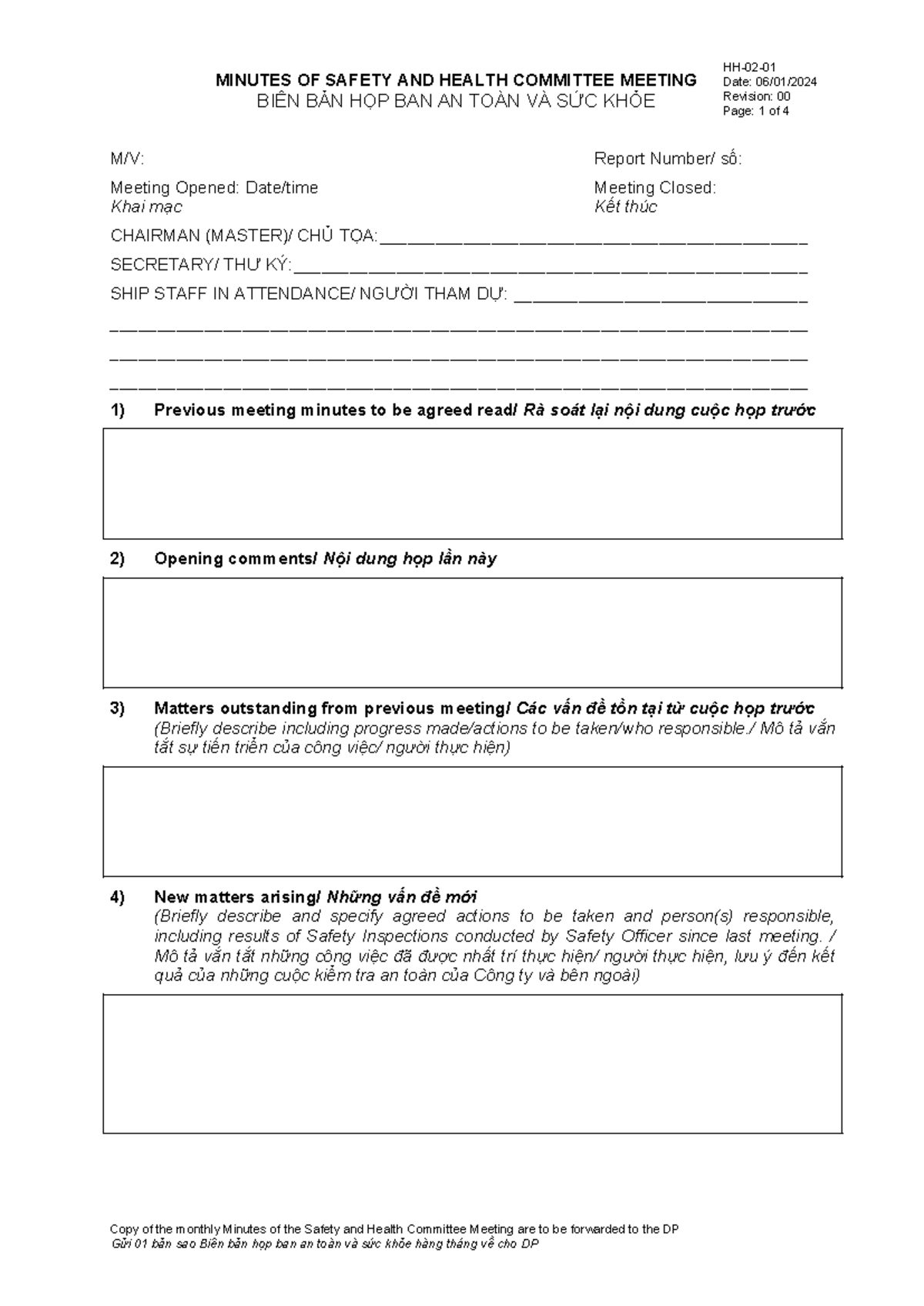 0201 Minutes of Safety and Health Committee Meeting, Jan 2023 - Studocu