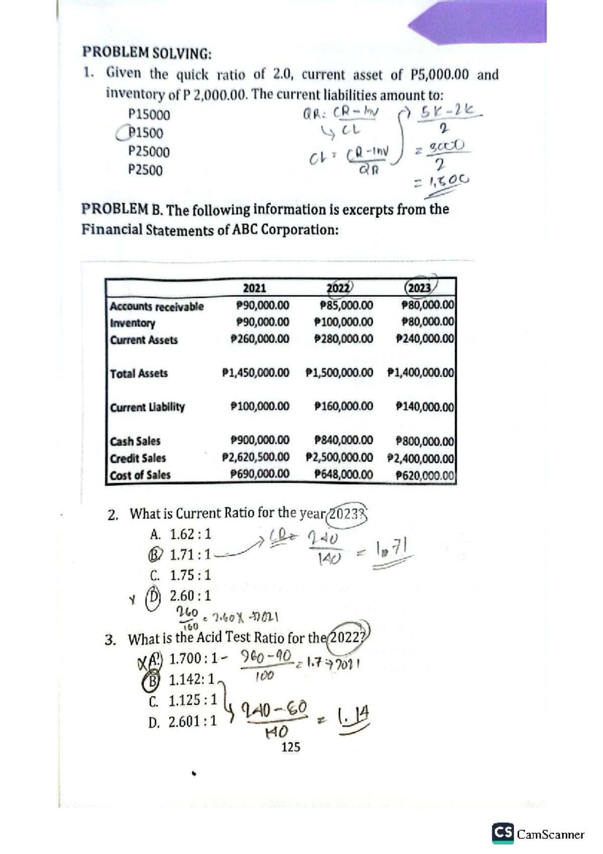 Financial Statement Analysis Practice Problems: CS399 - Studocu