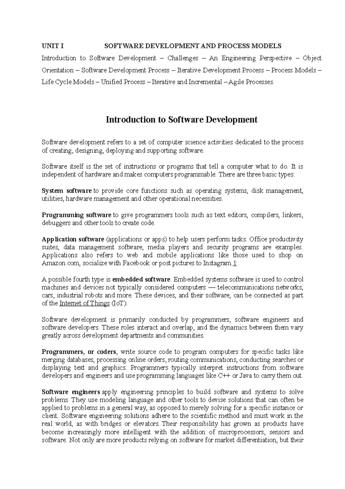 OOS 301 Unit 3: Software Design Principles and Patterns Overview - Studocu