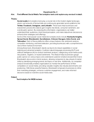 SMA Viva Questions: Key Concepts in Social Media Analytics - Studocu