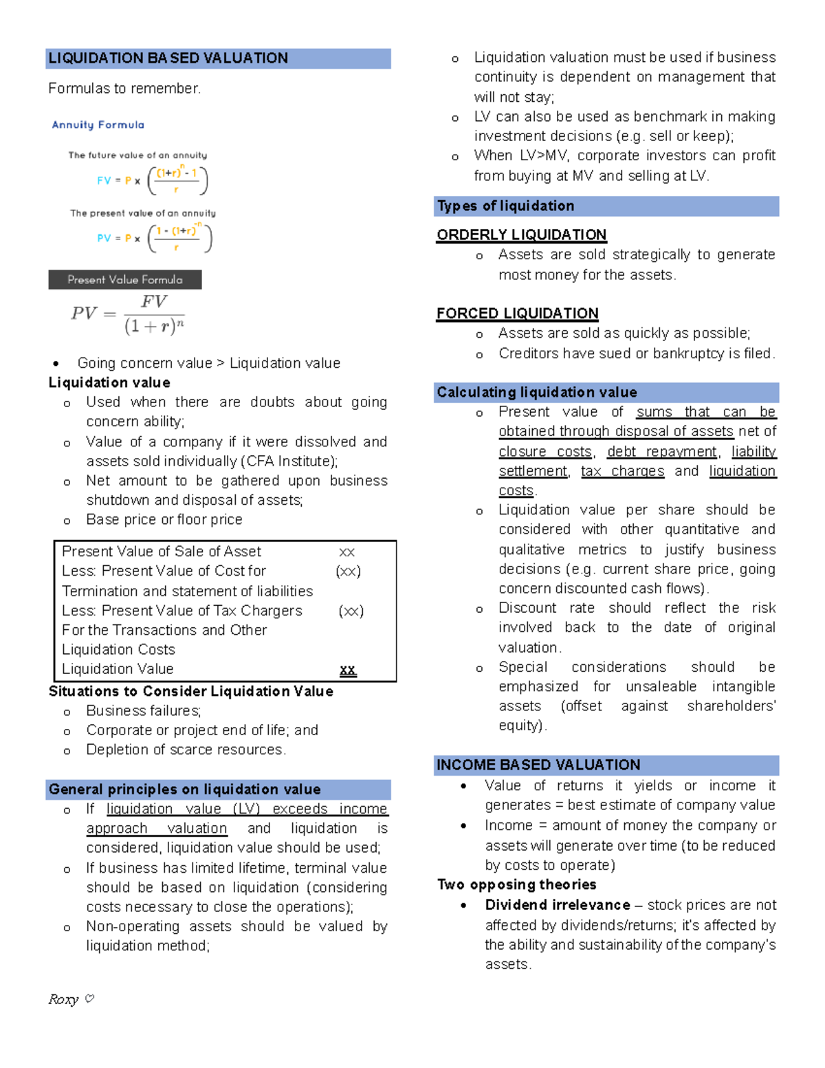 Midterm - Liquidation-Based Valuation (VA 101) - Studocu