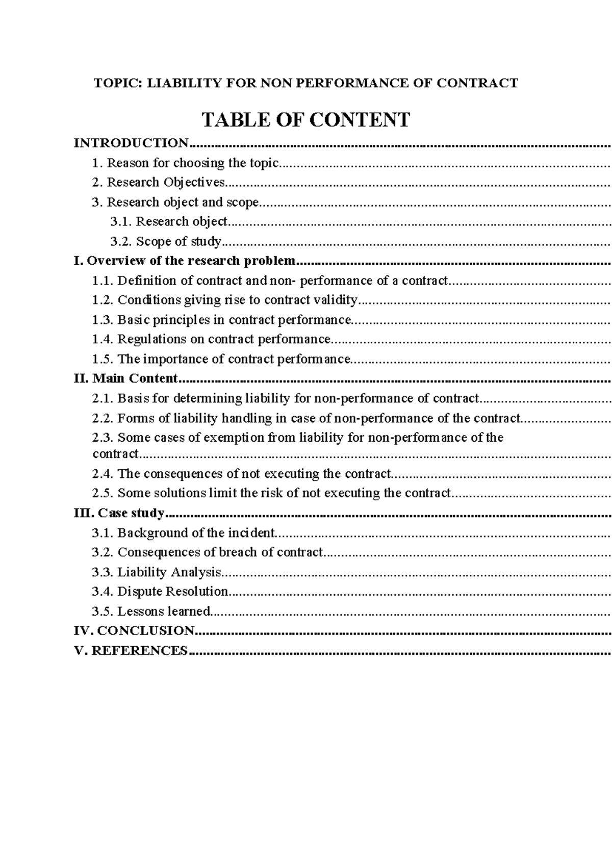 Group 2 - Business LAW - Final Exam on Liability for Non-Performance ...