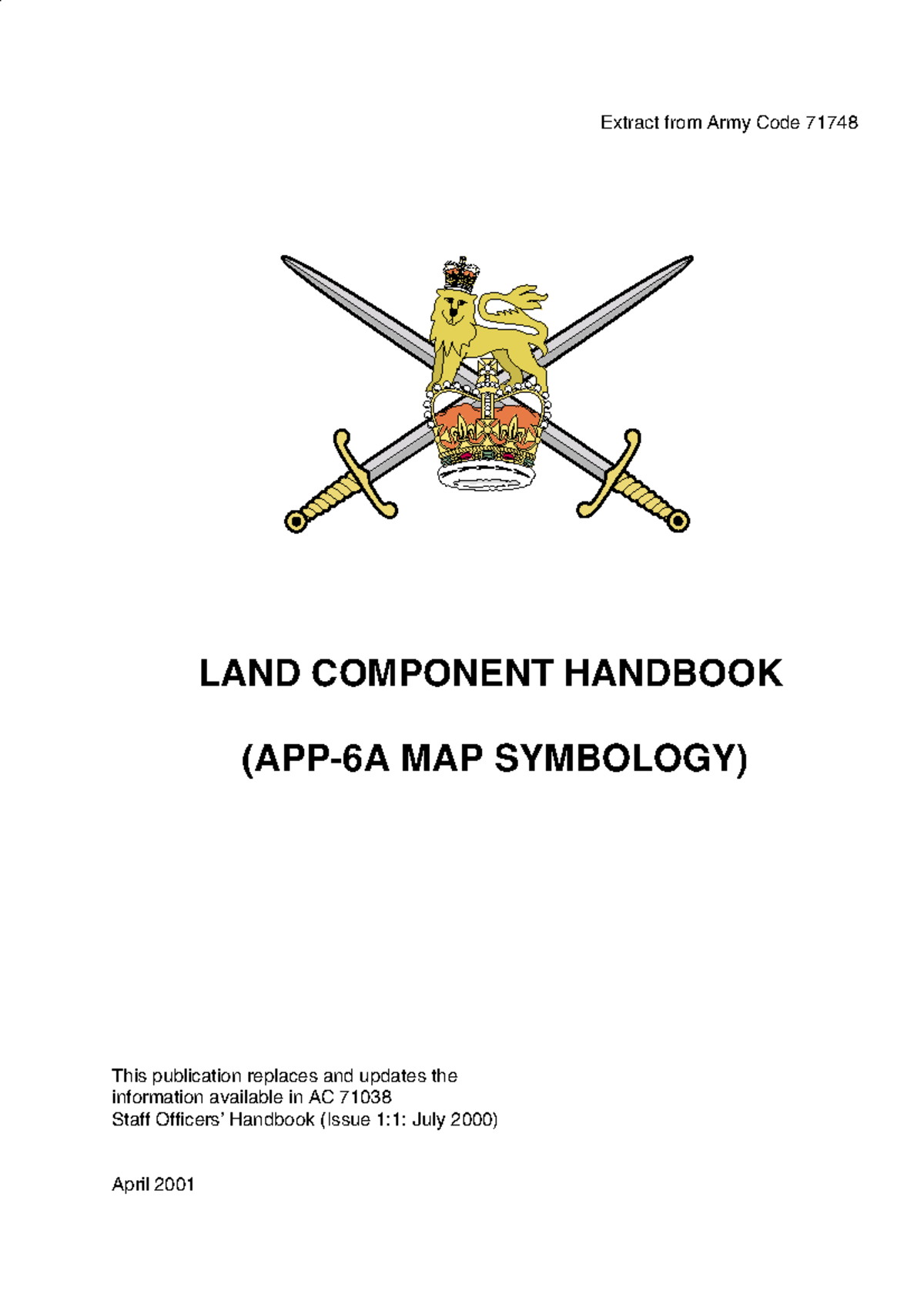 App-6a Handbook: Army Code 71748 Map Symbology Guide - Studocu