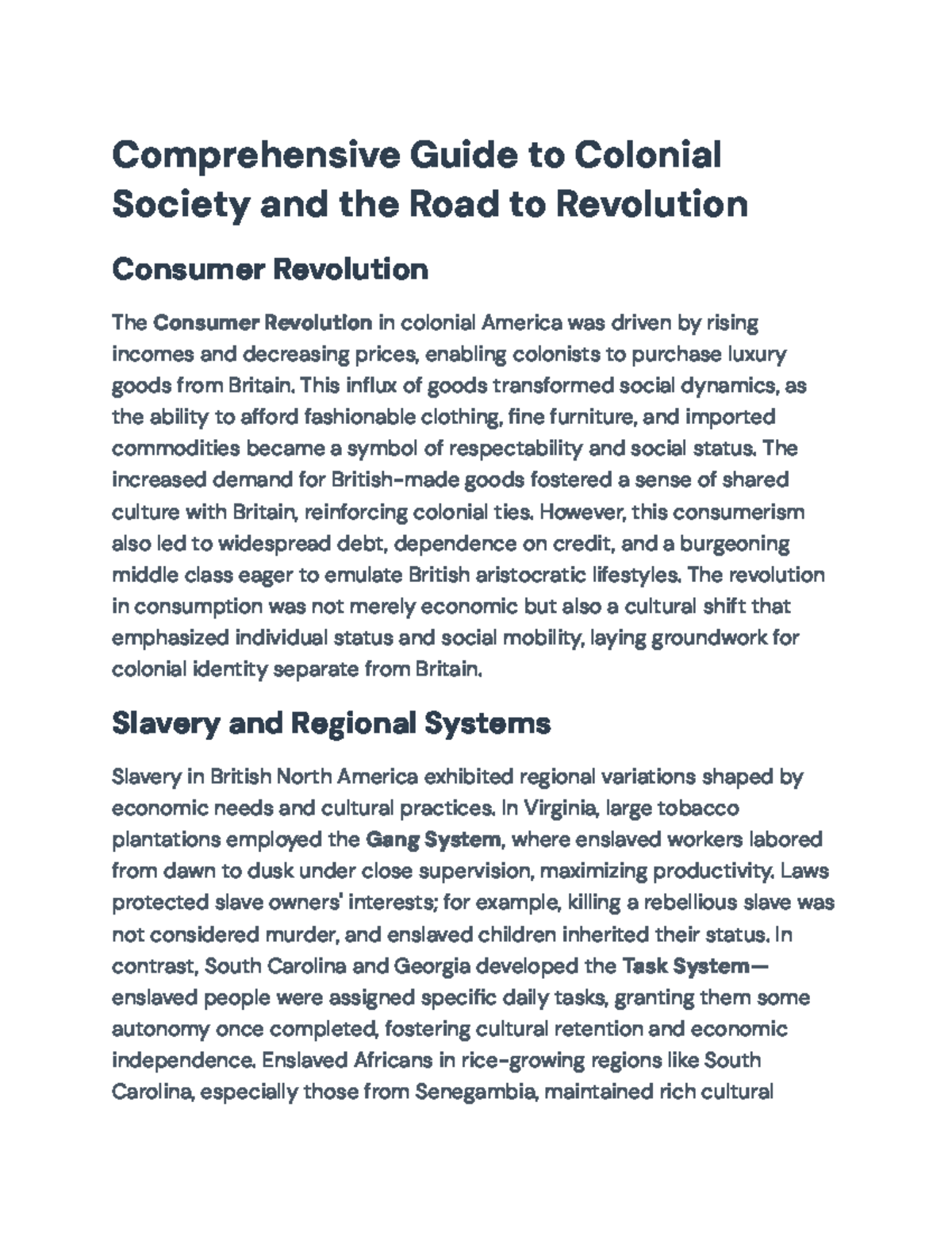 Comprehensive Guide to Colonial Society & Revolution Pathways (HIST 101 ...