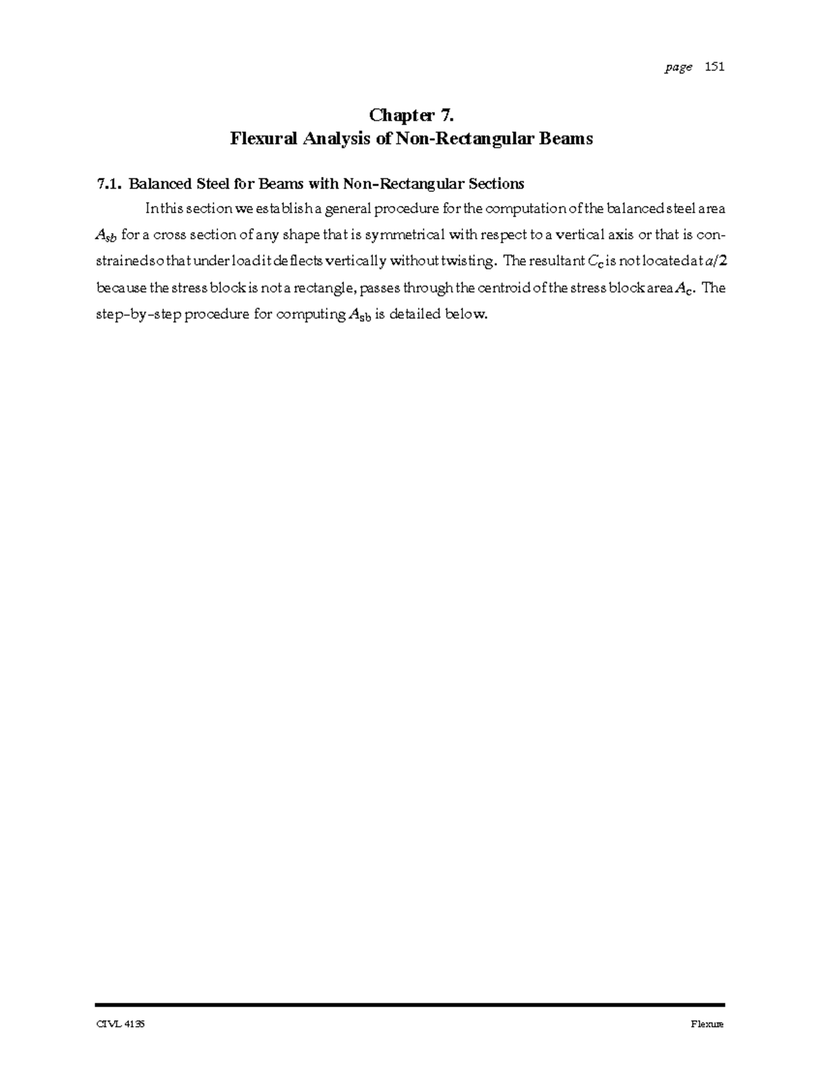 CIVL 4135 Final Exam: Chapter 7 - Flexural Analysis of Non-Rectangular ...