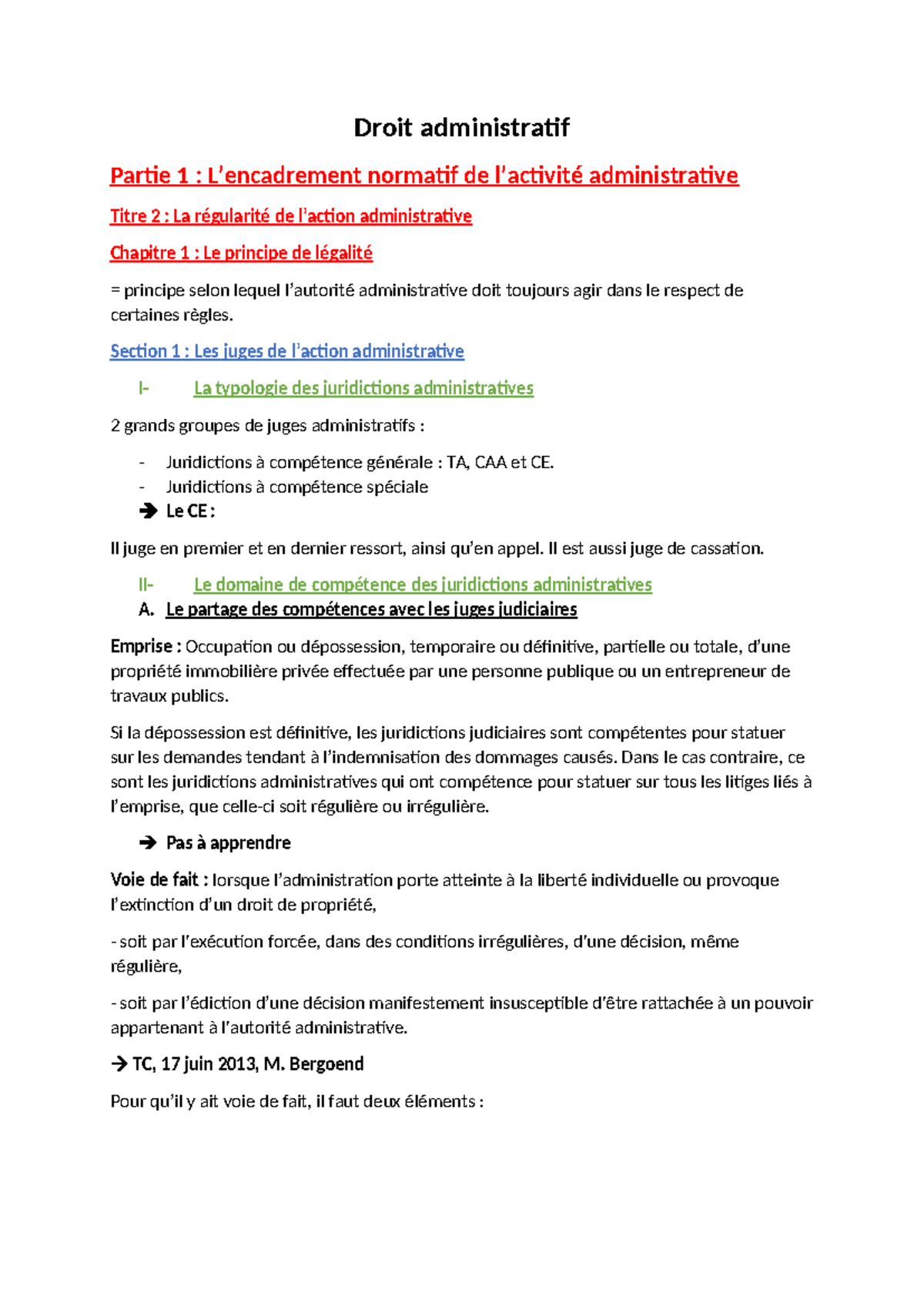 Droit Administratif - L2S2 - Légalité et Compétence dans l'Action ...