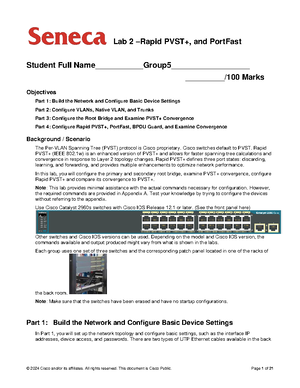CSN205 Assignment 1-VLANs - Seneca college wants to set a new building ...