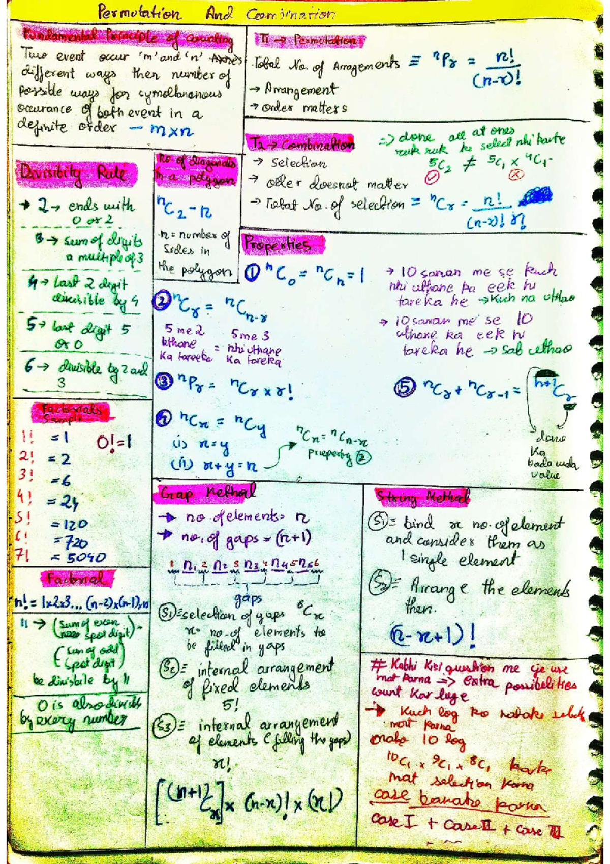 Permutation and Combination Fundamentals: Counting Principles T1 - Studocu