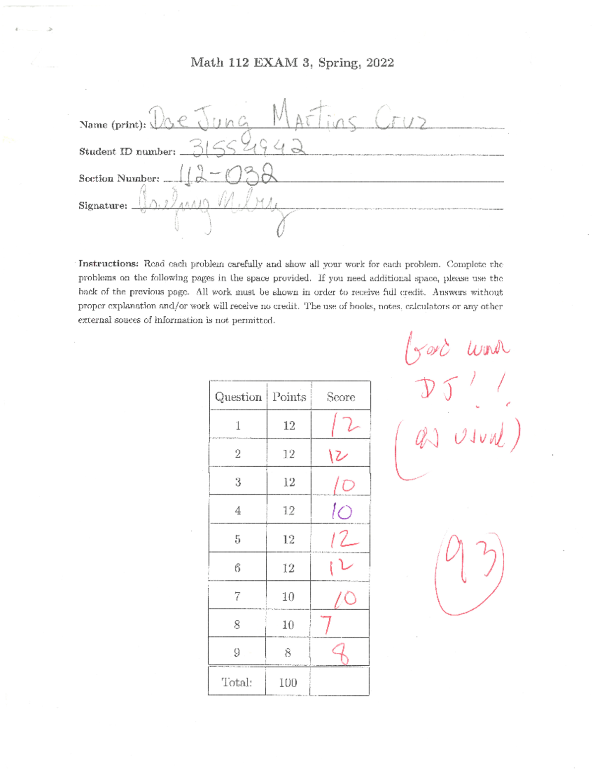 Calc II Exam 3 Spring 2022 Solution Guide - Studocu