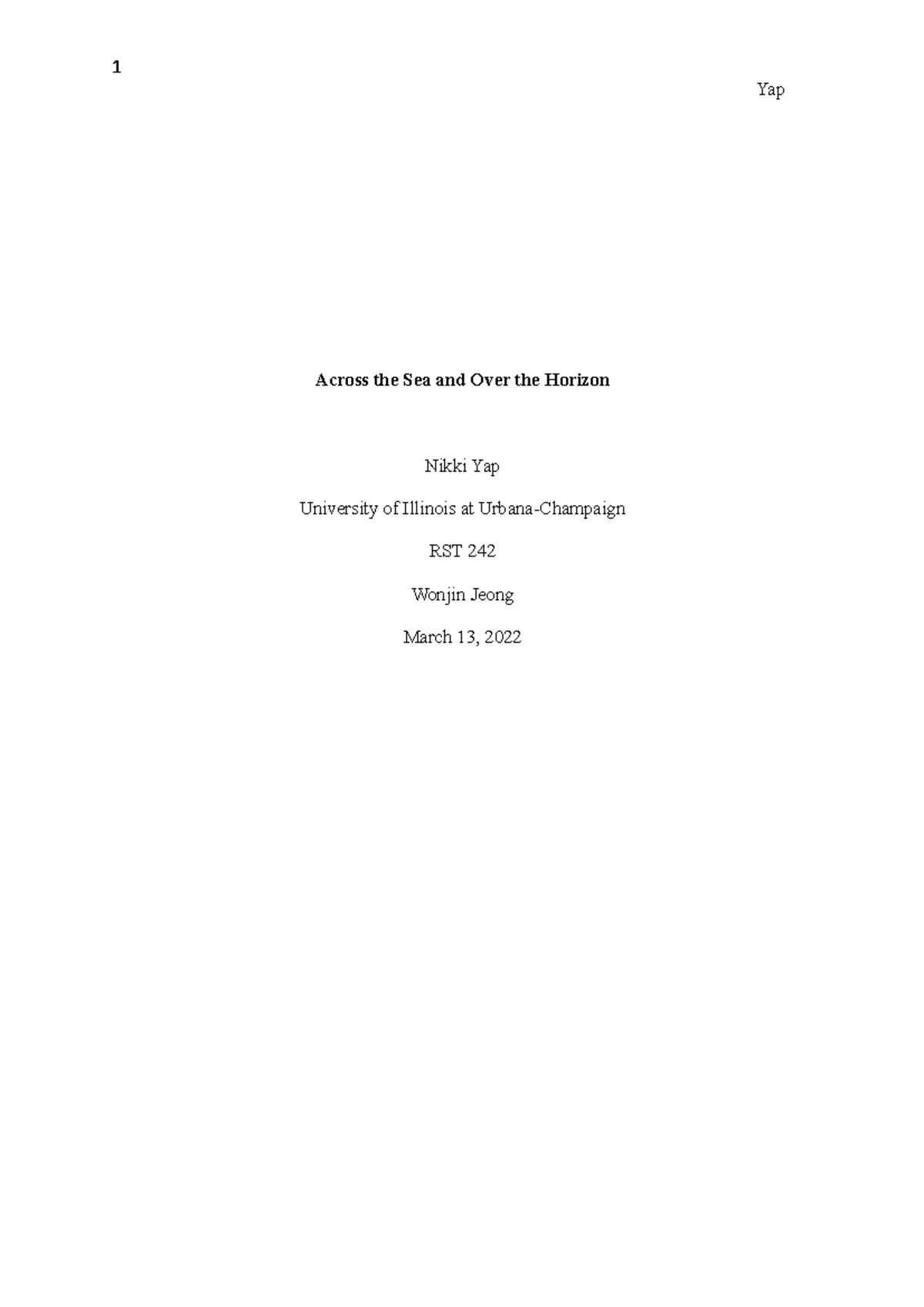 Final Environmental Autobiography - Yap Across the Sea and Over the ...